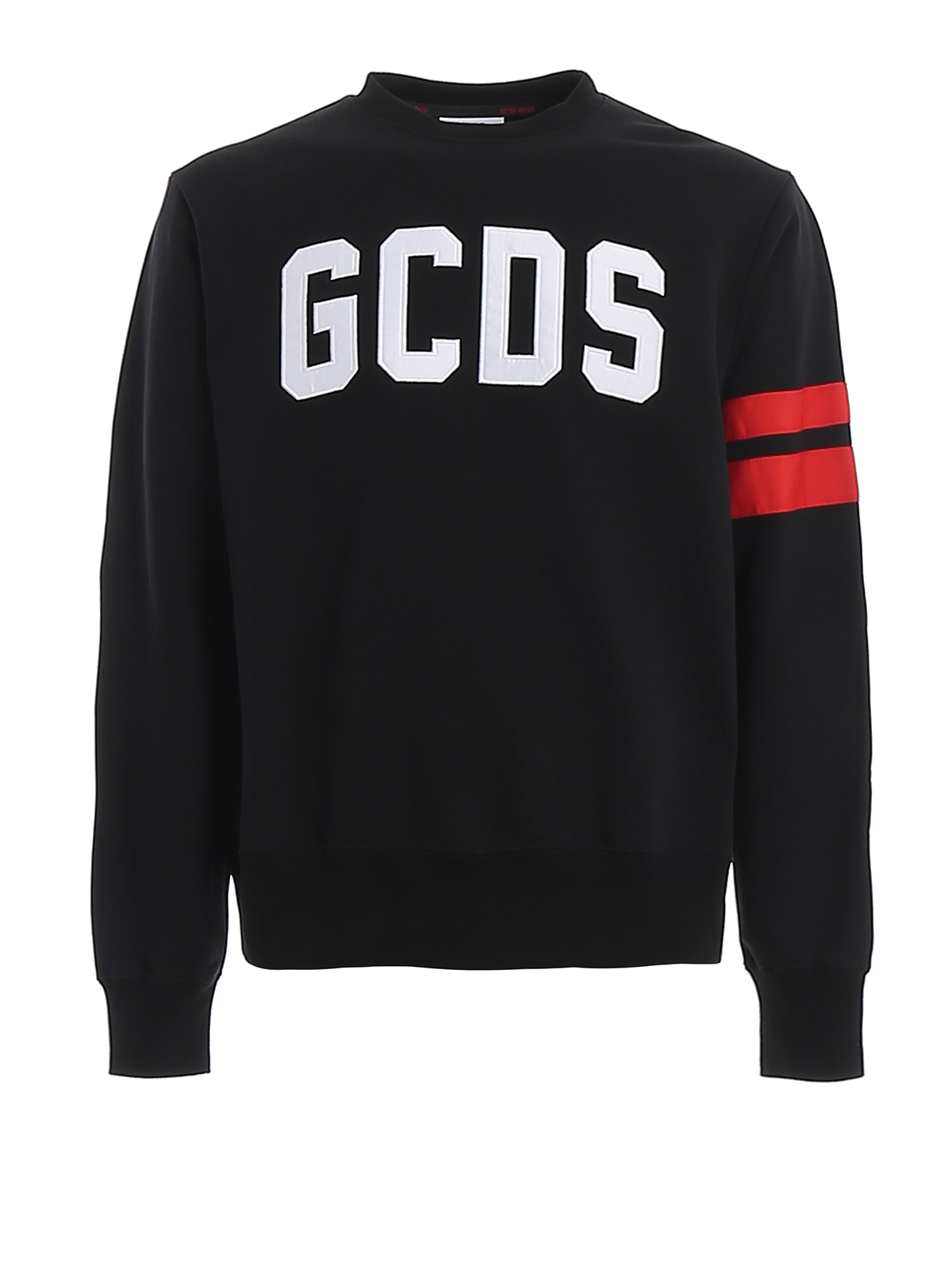 Gcds Logo Lettering Embroidery Cotton Sweatshirt In Negro