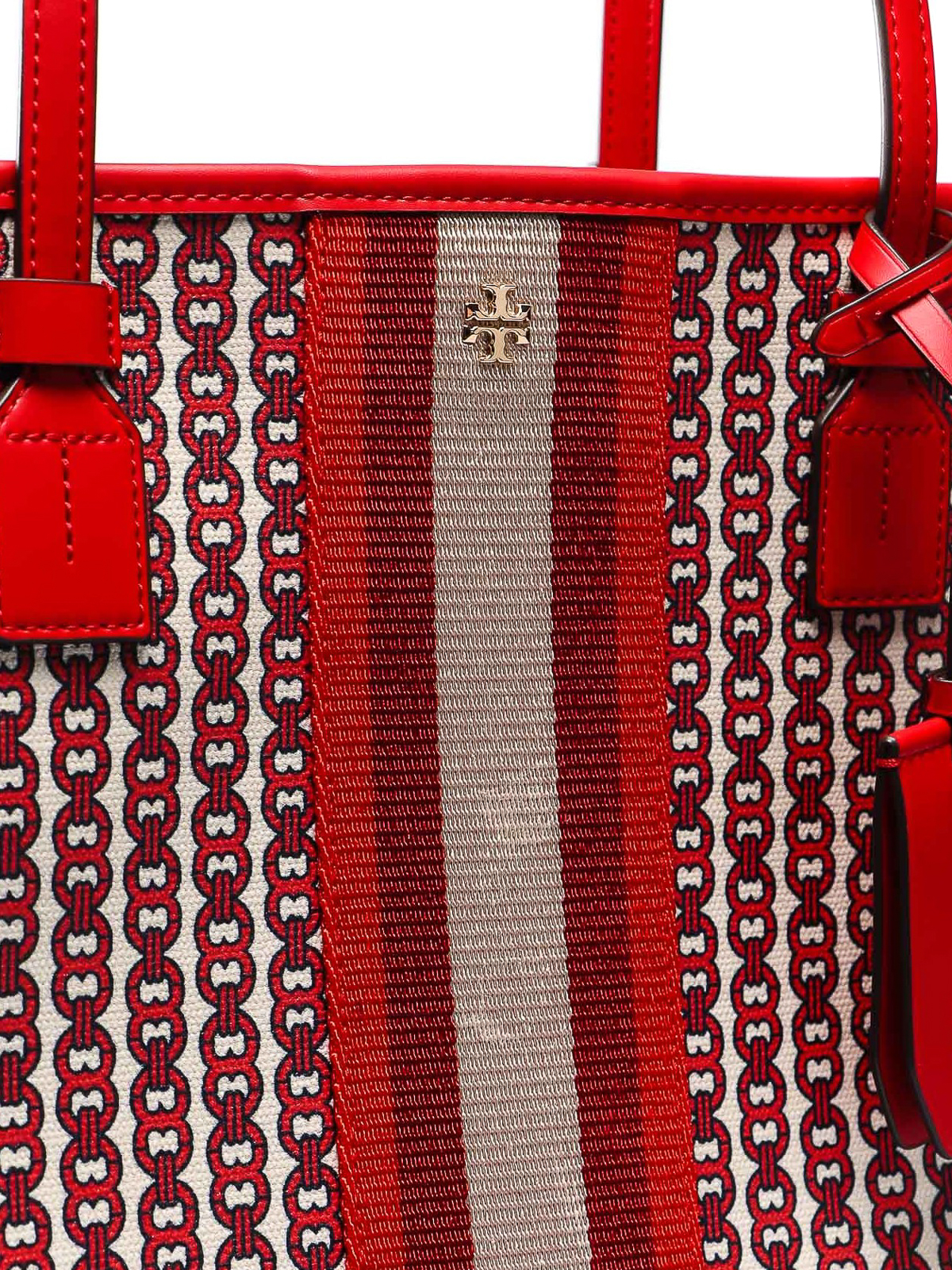 Tory Burch Women's Gemini Link Canvas Tote Bag - Liberty Red