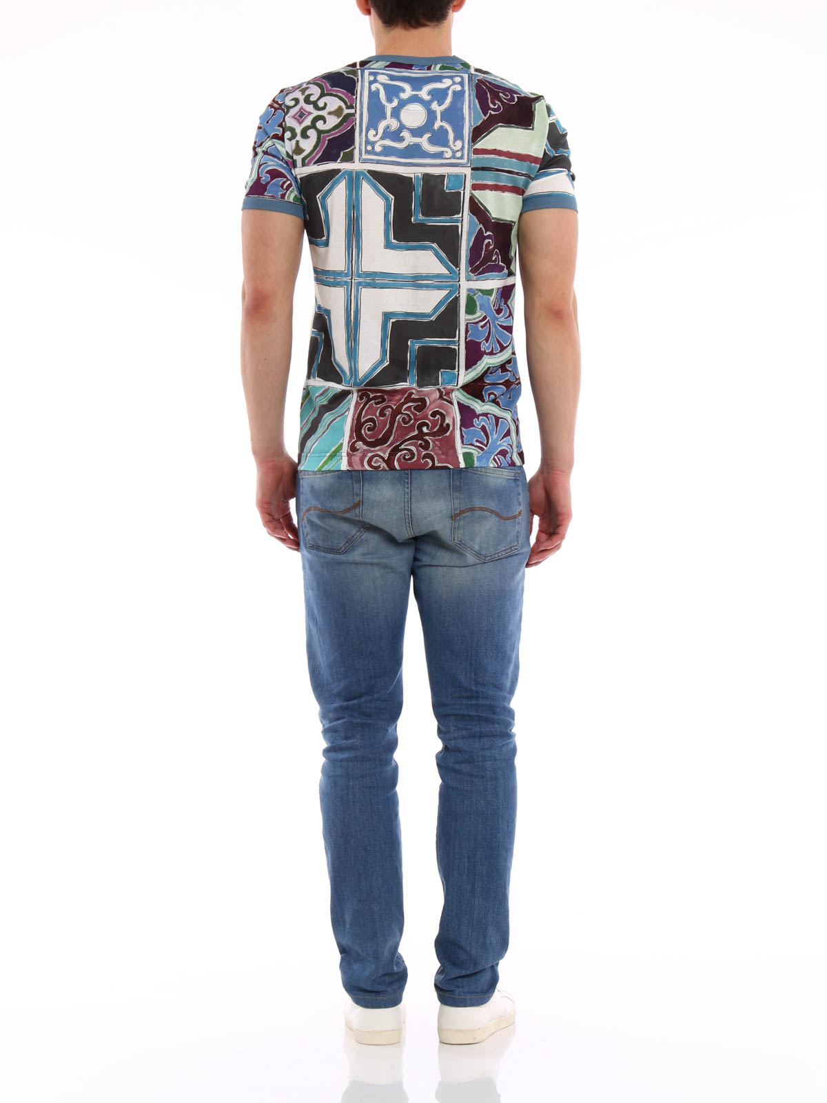 Tシャツ・カットソー Dolce & Gabbana FW25 SLIF FIT STRETCH (G8SX0Z G7PIYN0000) Cotton t-shirt in Black for Men | Dolce&Gabbana® US