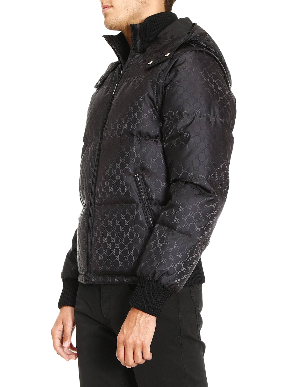 Padded jackets Gucci - GG jacquard nylon puffer jacket