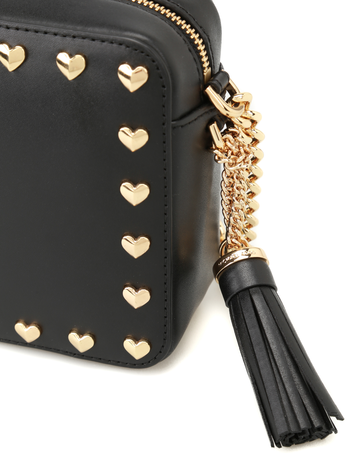 Michael Kors Ginny Studded Heart Leather Crossbody Bag