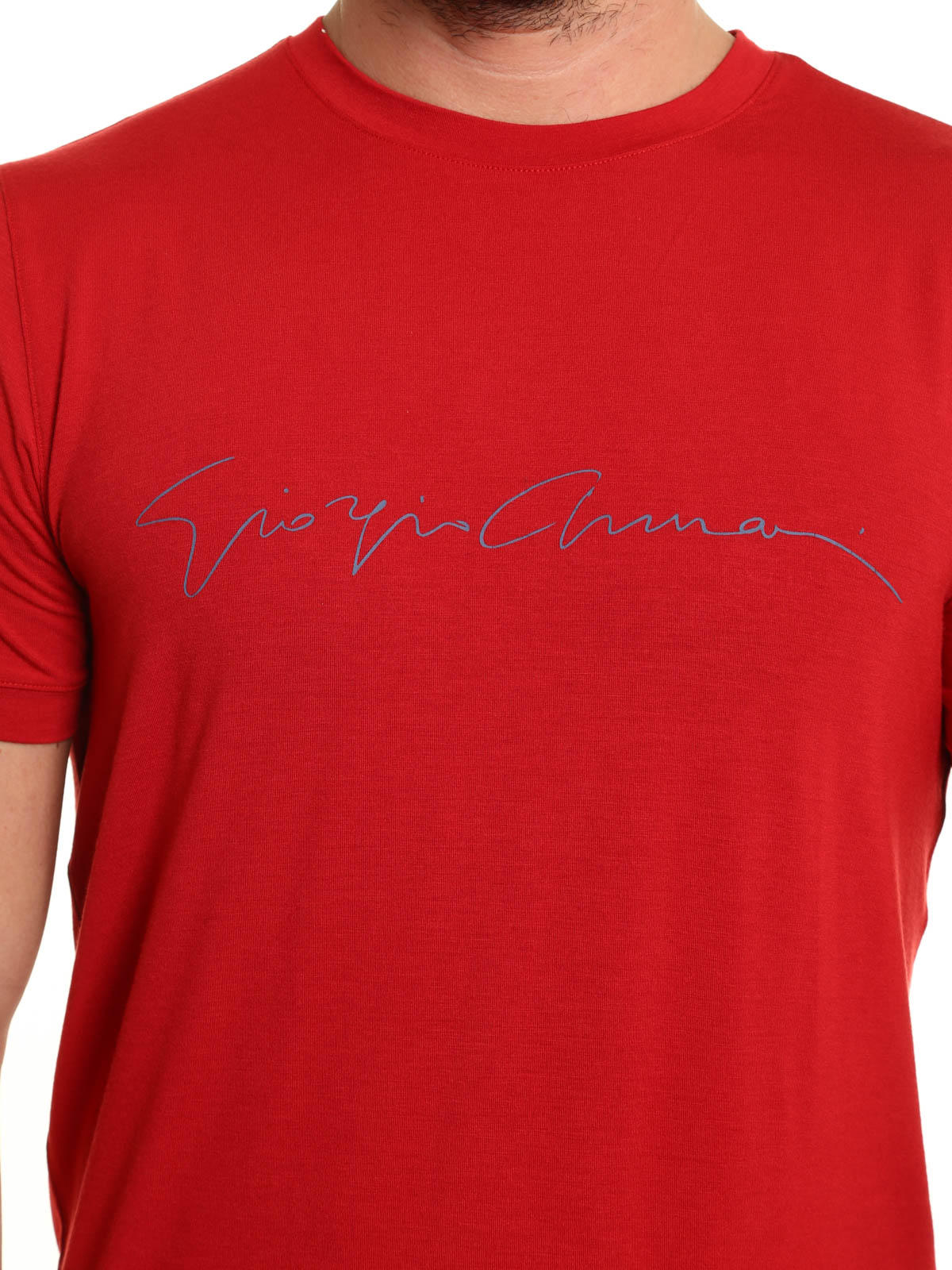 Distrahere klinge periode T-shirts Giorgio Armani - Logo signature jersey T-shirt - 3YST56SJP4Z0330