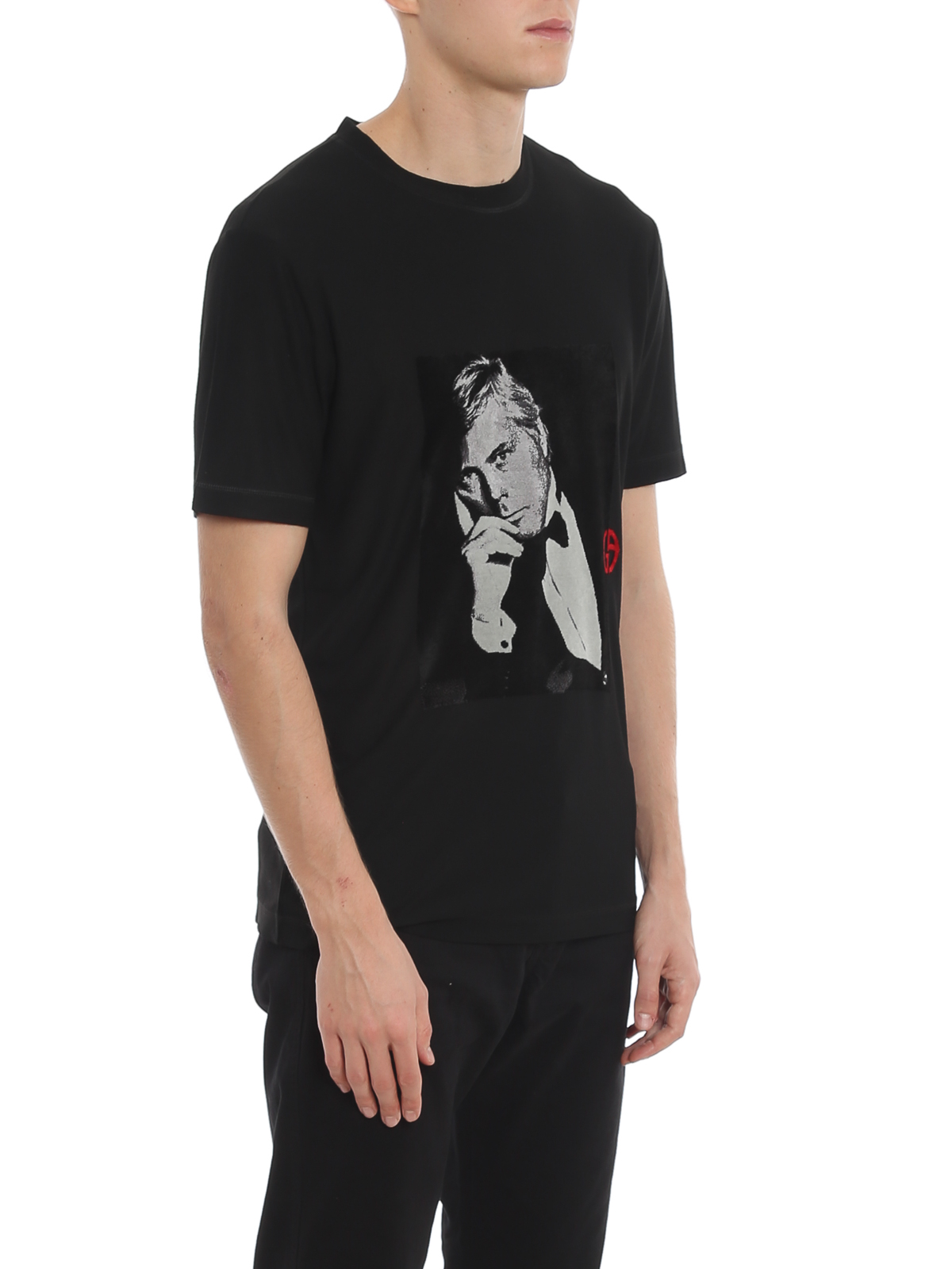 Giorgio Armani Viscose T-shirt - Black - Men | 6HSM73SJSVZUC99