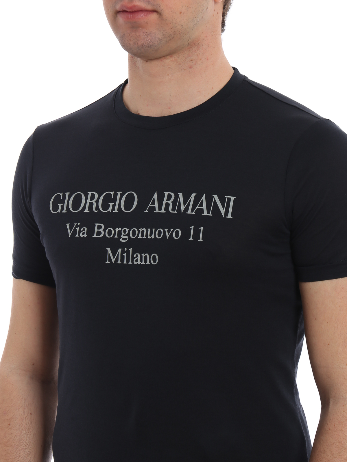 T-shirts Giorgio Armani - Weightless cotton short sleeve T-shirt -  3GST57SJEJZU090