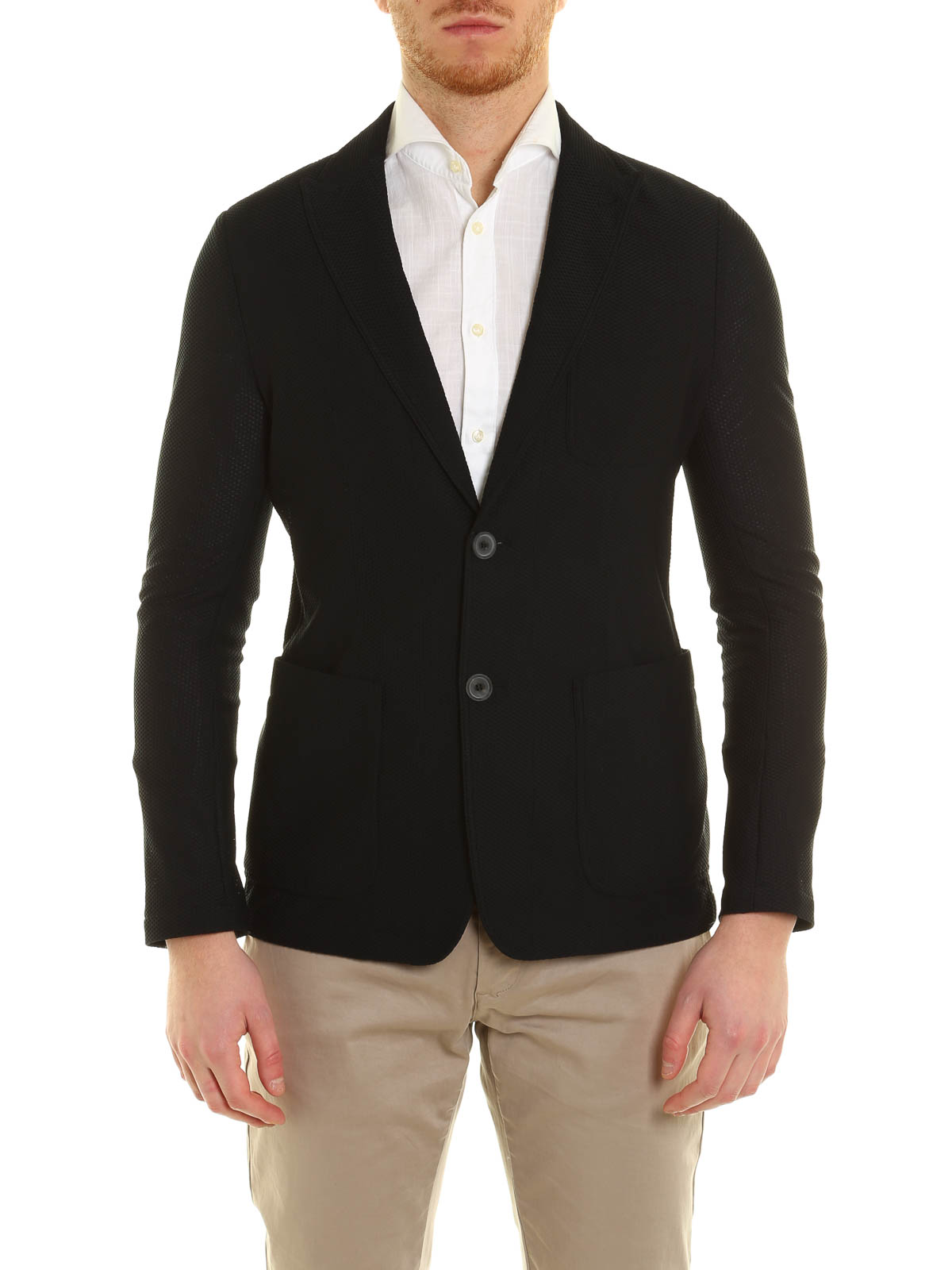 Blazers Giorgio Armani Gauffr jacquard casual blazer