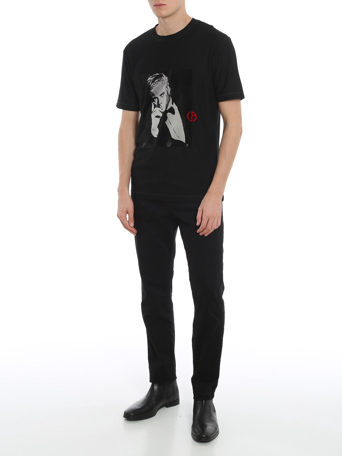Giorgio Armani Viscose T-shirt - Black - Men | 6HSM73SJSVZUC99