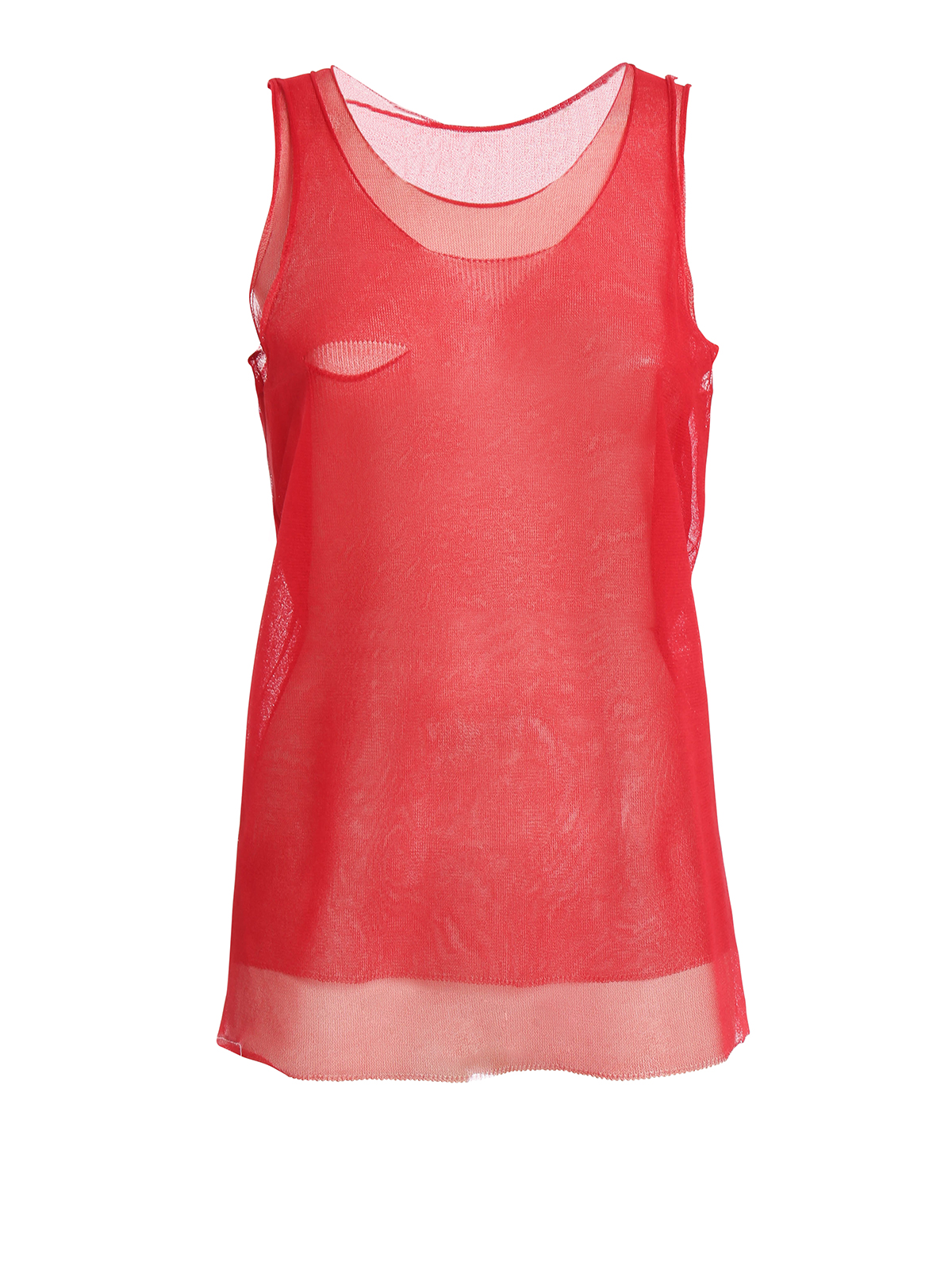 Giorgio Armani Sheer silk crepe tank top - Red | 3YAH05AM60Z0332