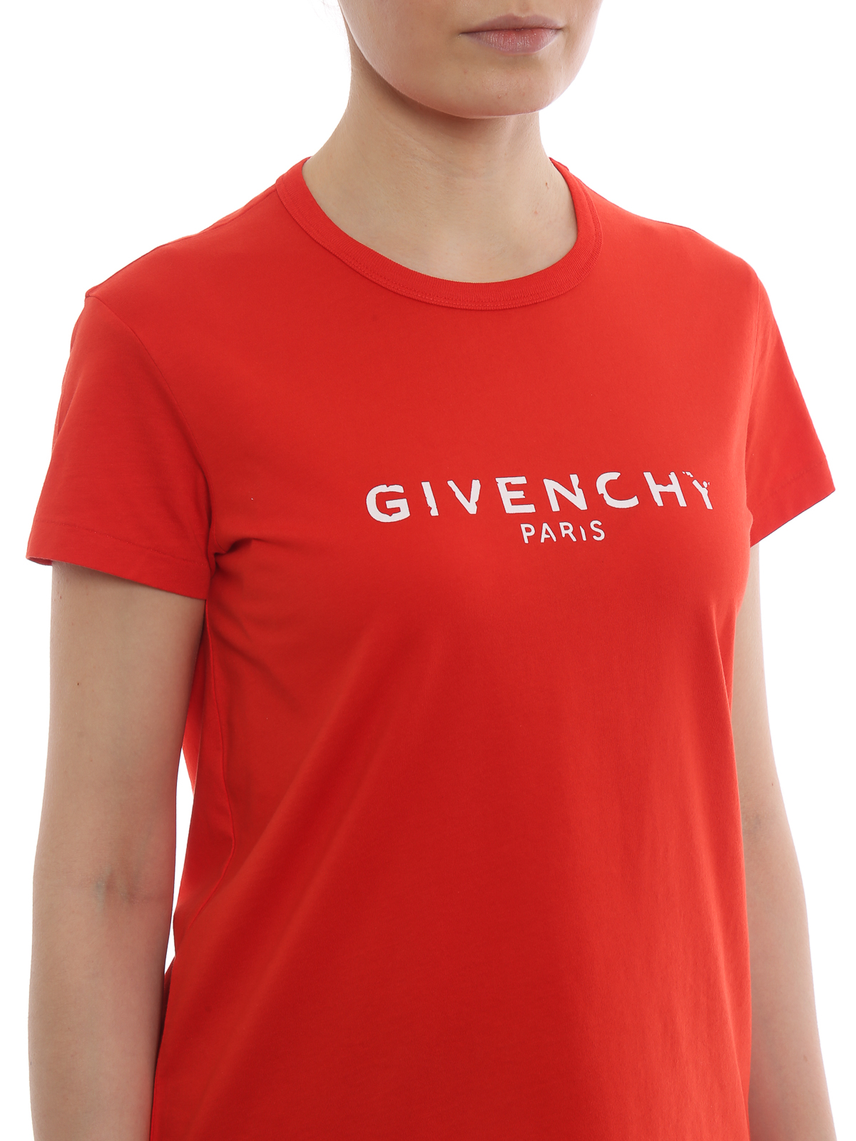 End emulering velordnet T-shirts Givenchy - Fading logo print red cotton T-shirt - BW705Z3Z0Y600