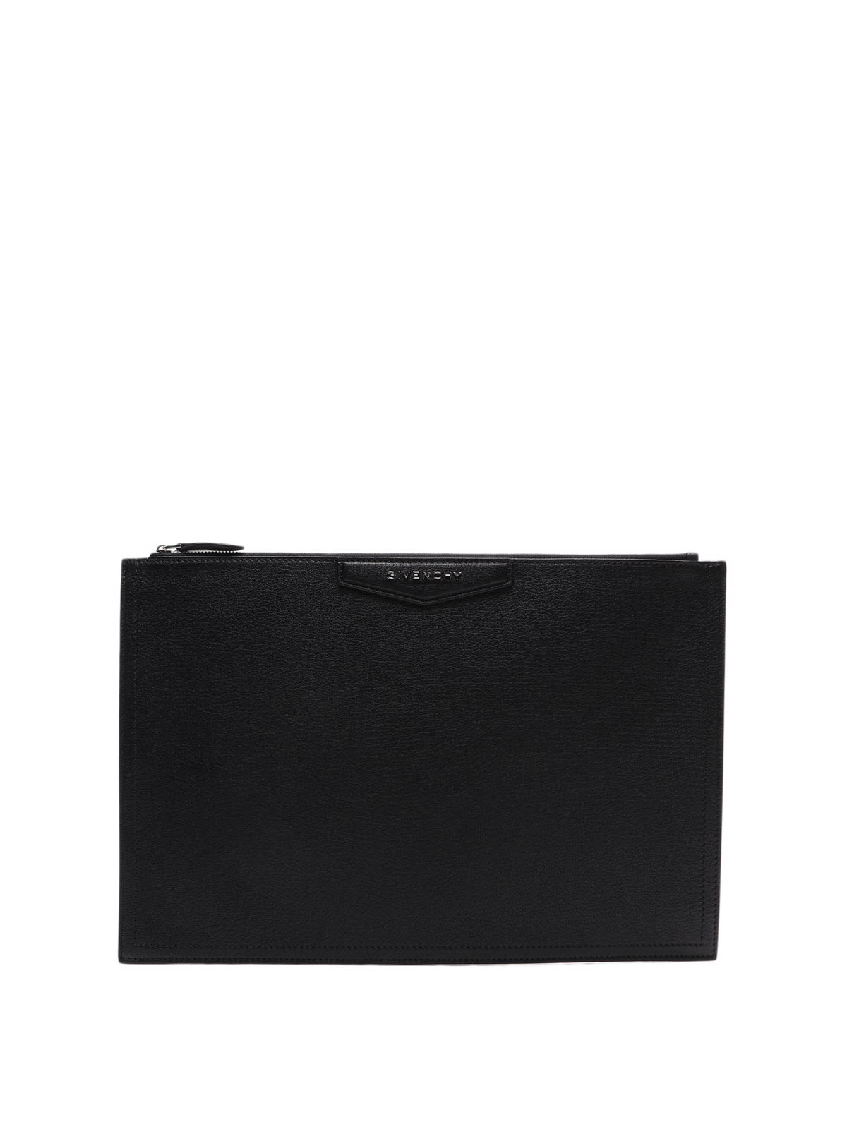 Clutches Givenchy - Antigona black grained leather clutch