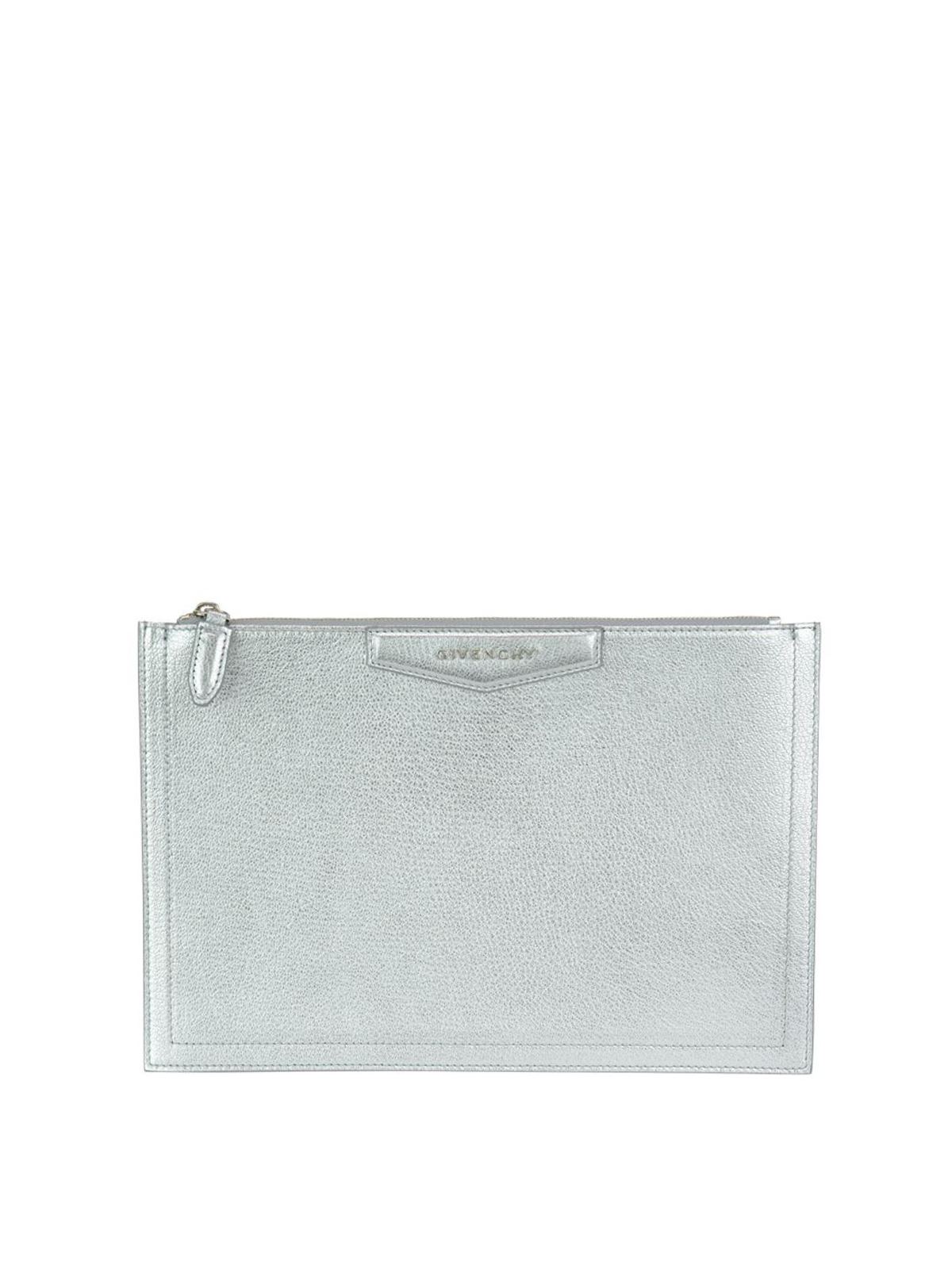 Clutches Givenchy - Antigona silver leather clutch - BB600AB028040