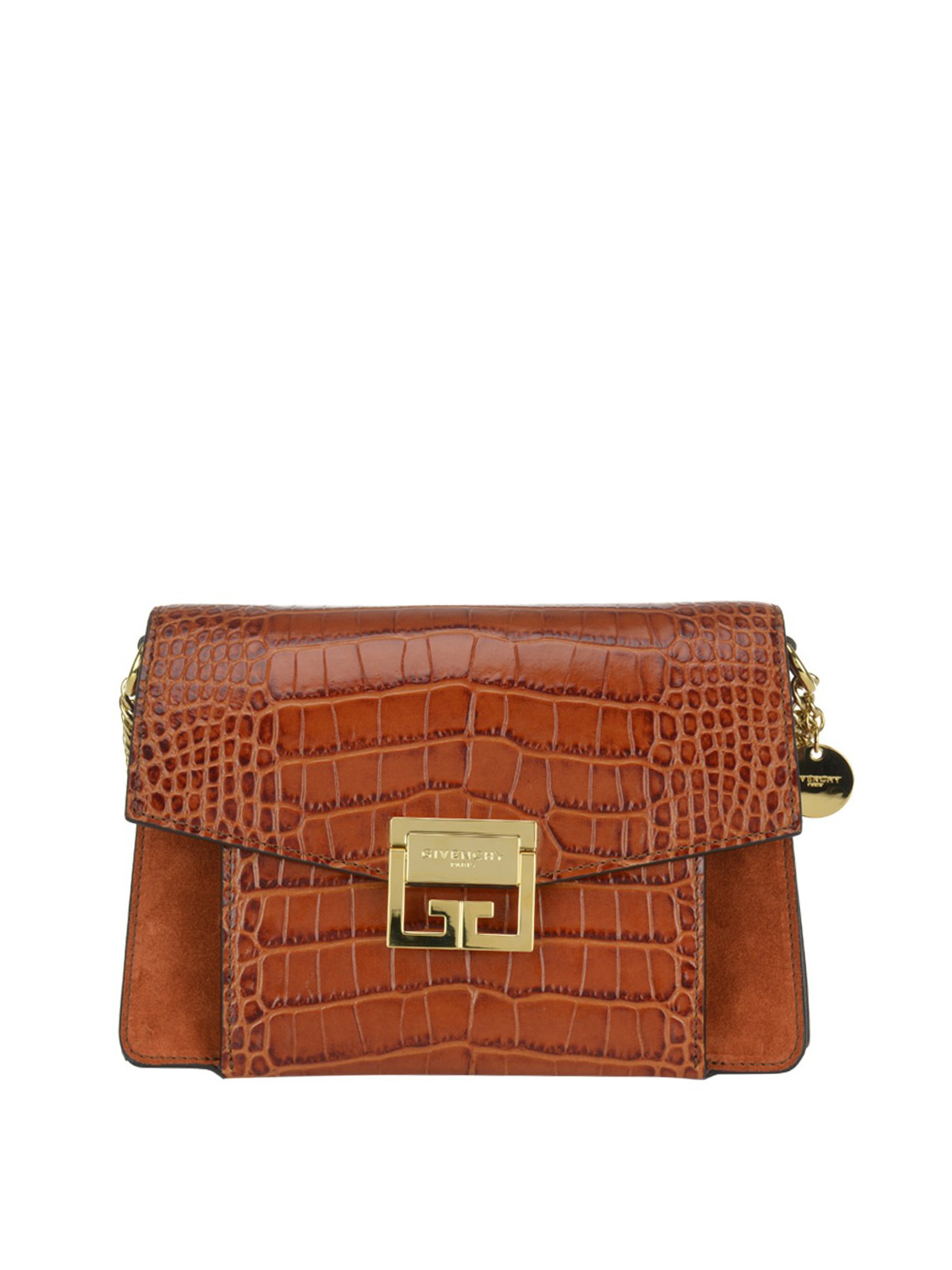 Cross body bags Givenchy - GV3 croco print leather and suede small
