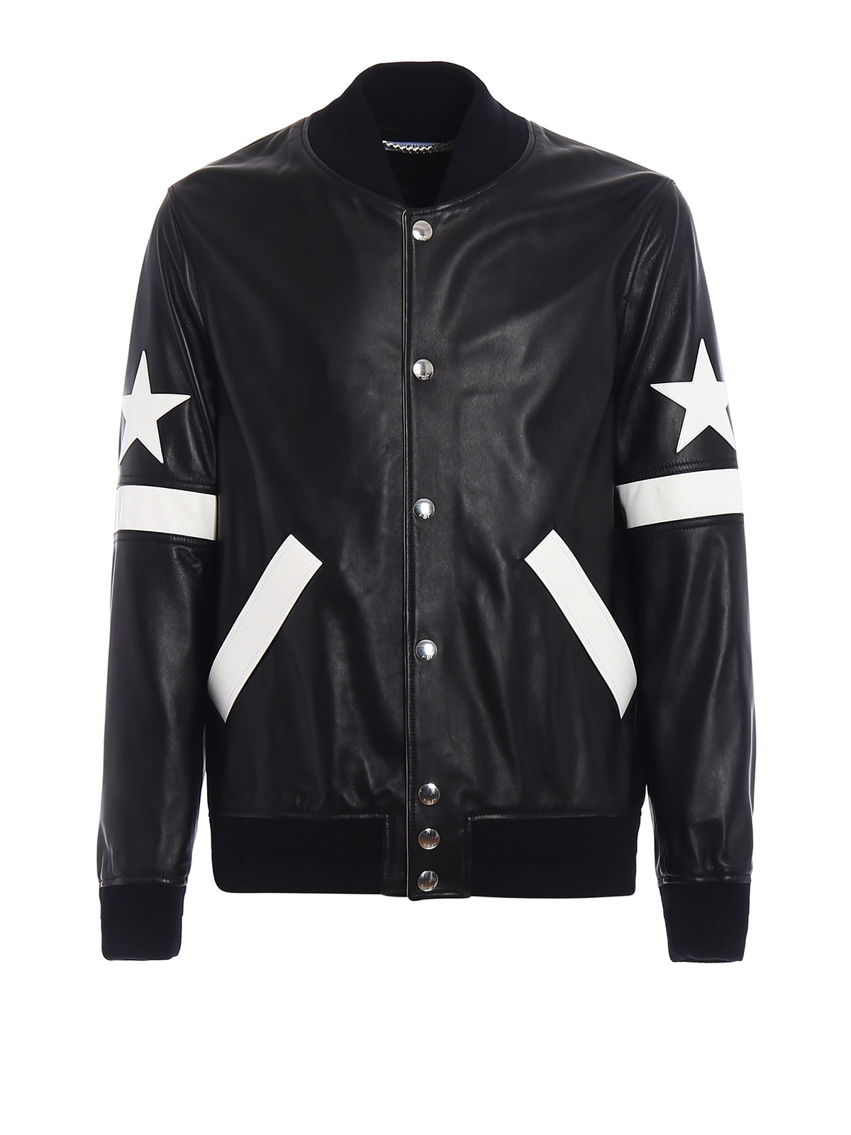 Two-Tone Leather Varsity Jacket