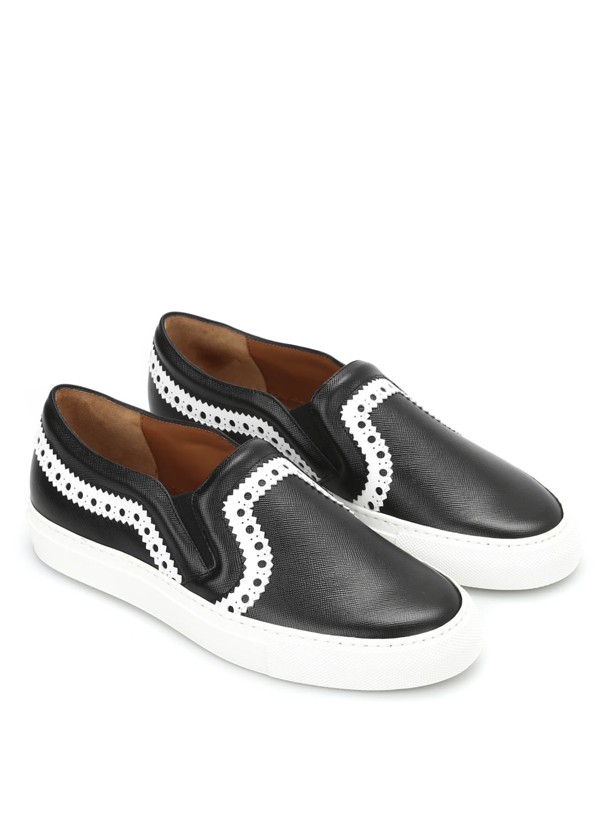 Givenchy Black and White Slip-On Loafers Givenchy Patent Leather Tuxedo Loafers - Bergdorf Goodman main image 4
