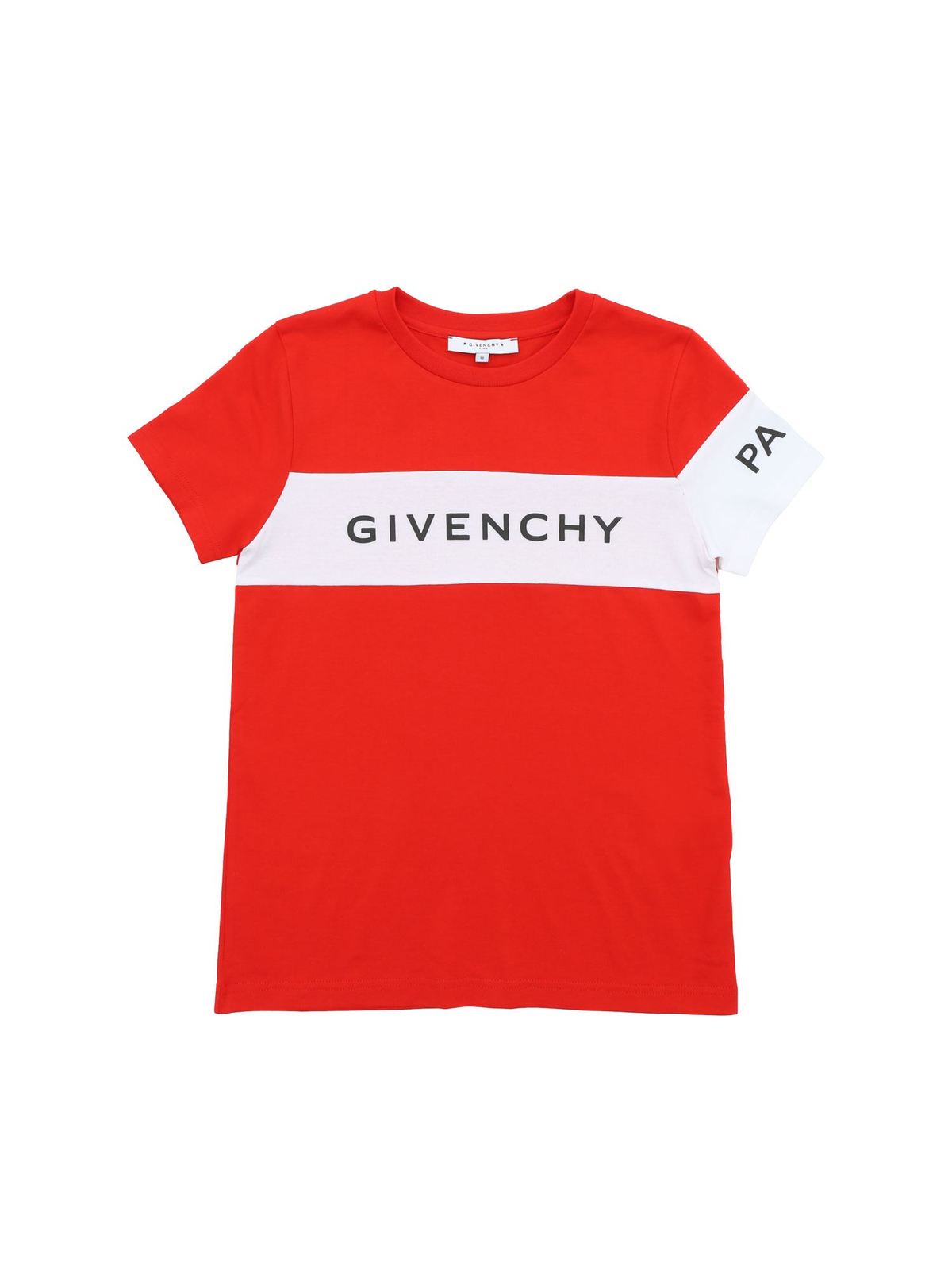 belønning Arbejdsgiver moden T-shirts Givenchy - Red T-shirt with Givenchy Paris logo - H25138991