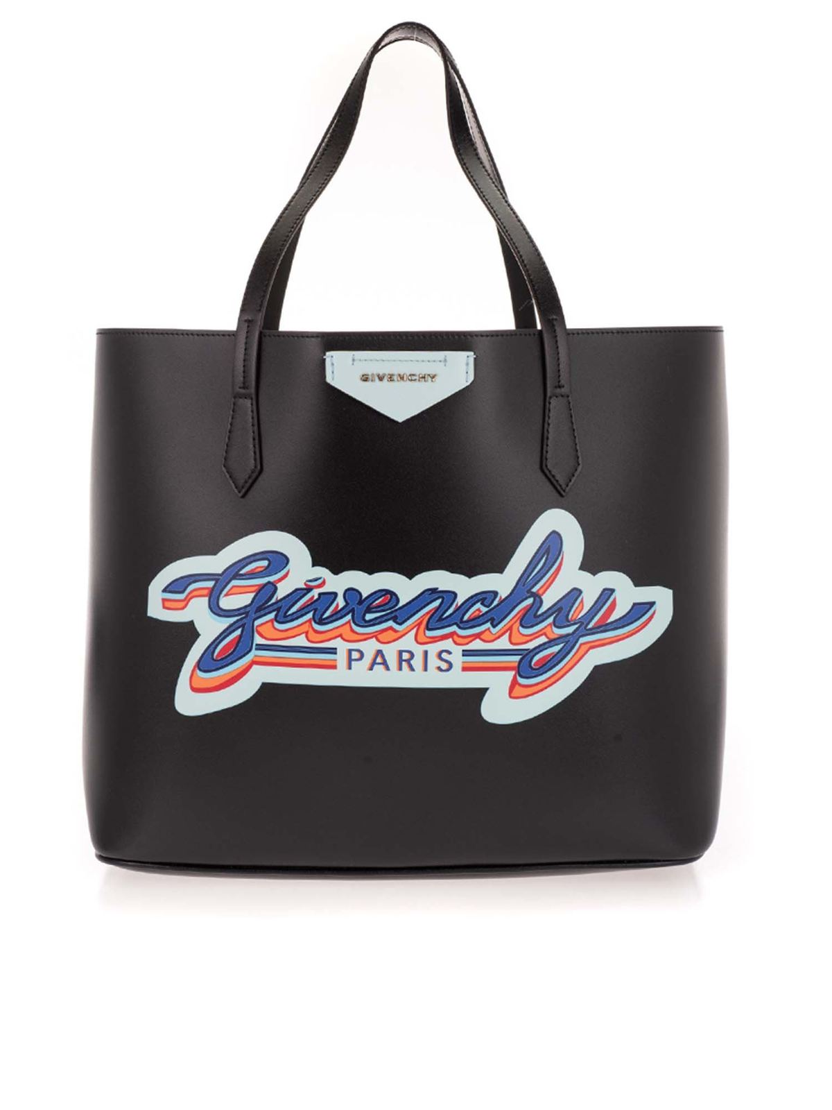 Totes bags Givenchy - Neon logo-print tote bag in black - BB50GDB10J001