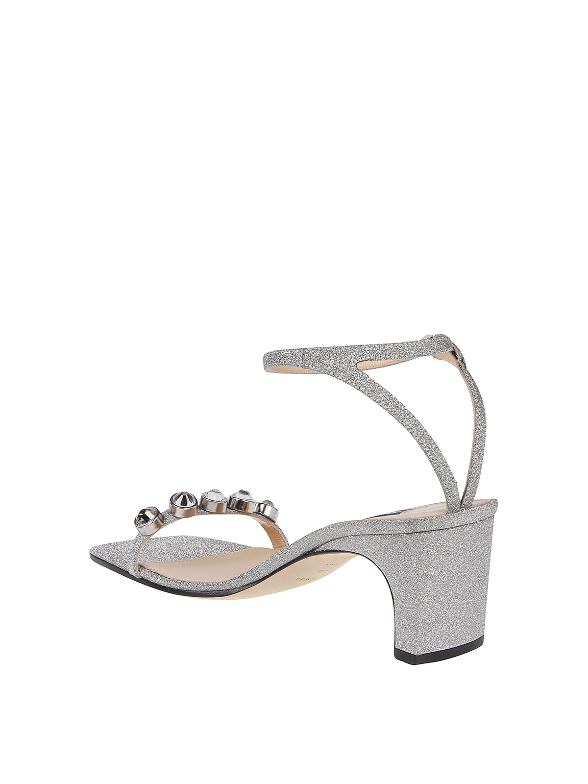 Sergio Rossi Glitter sandals with maxi rhinestones|A81090MFN4248198