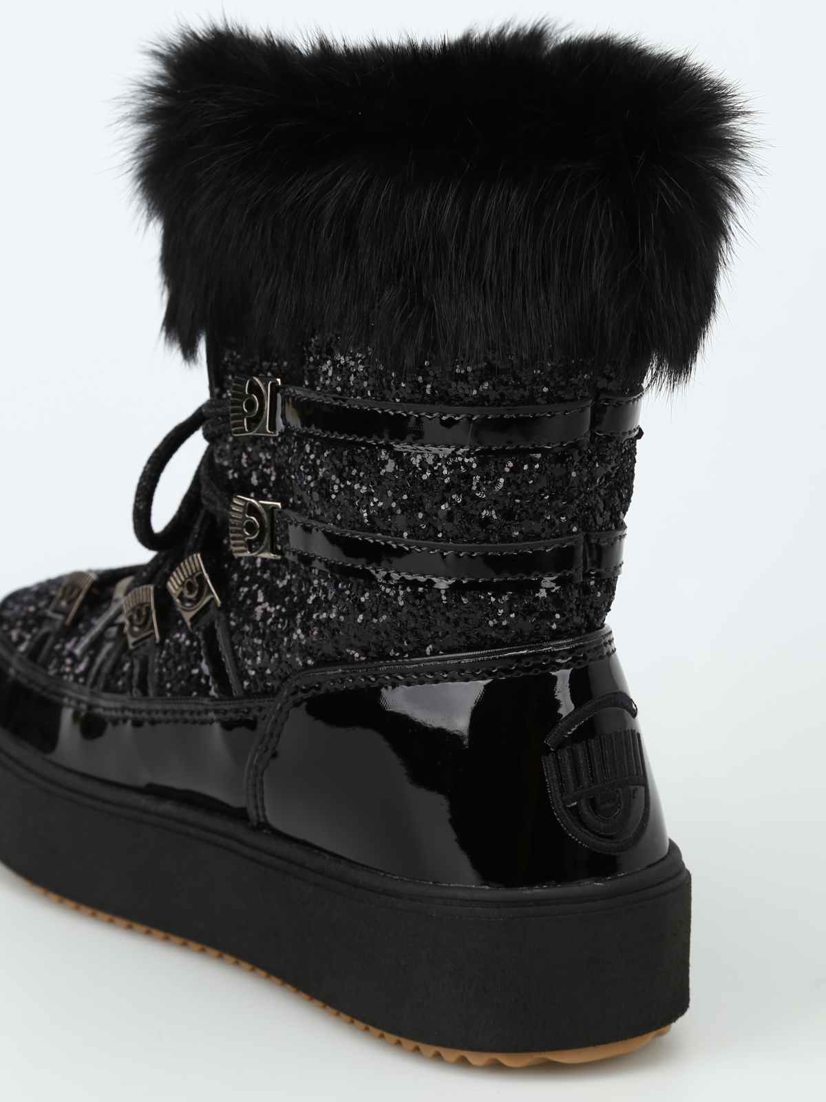 Snow boots Chiara Ferragni - Glittered patent leather snow boots