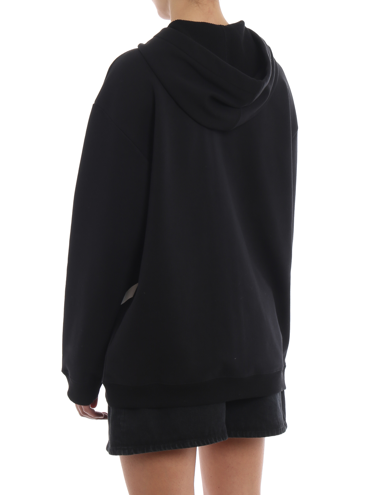 Valentino Garavani Go Logo print black zipped hoodie
