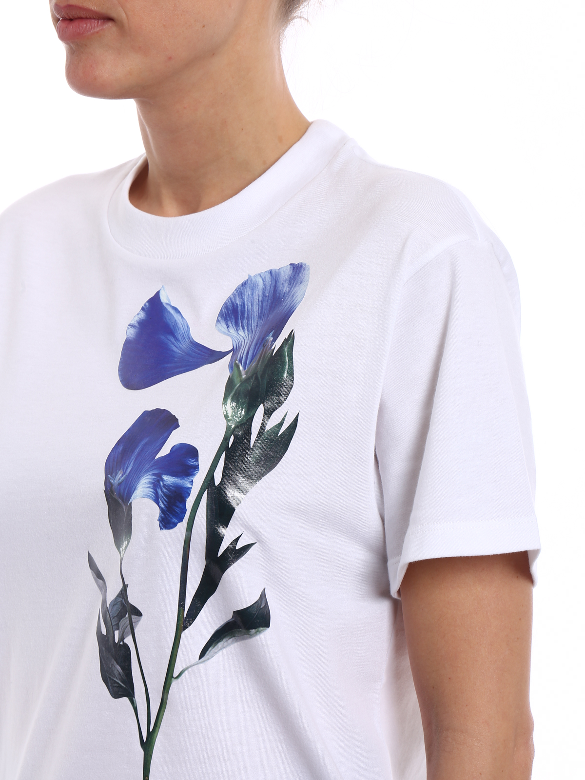 T-shirts Golden Goose - Golden Tee with blue flower print