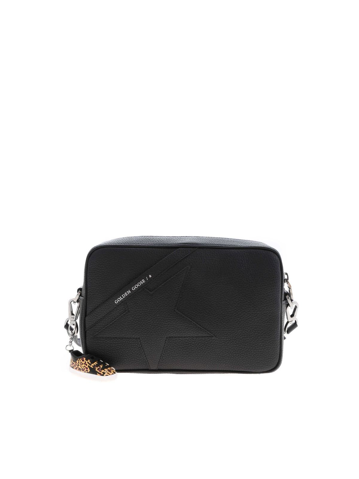 Off-white Star Bag in hammered leather, fuchsia Golden Goose star