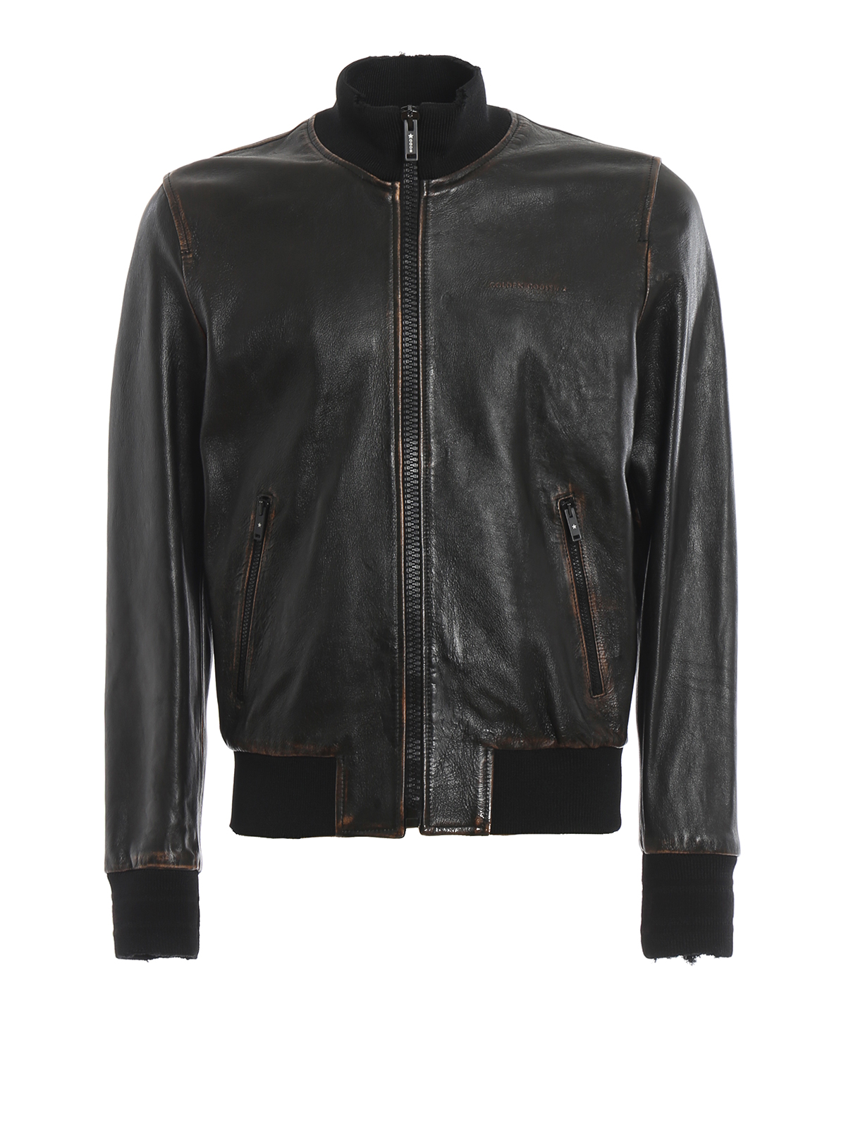 goose leather bomber jacket