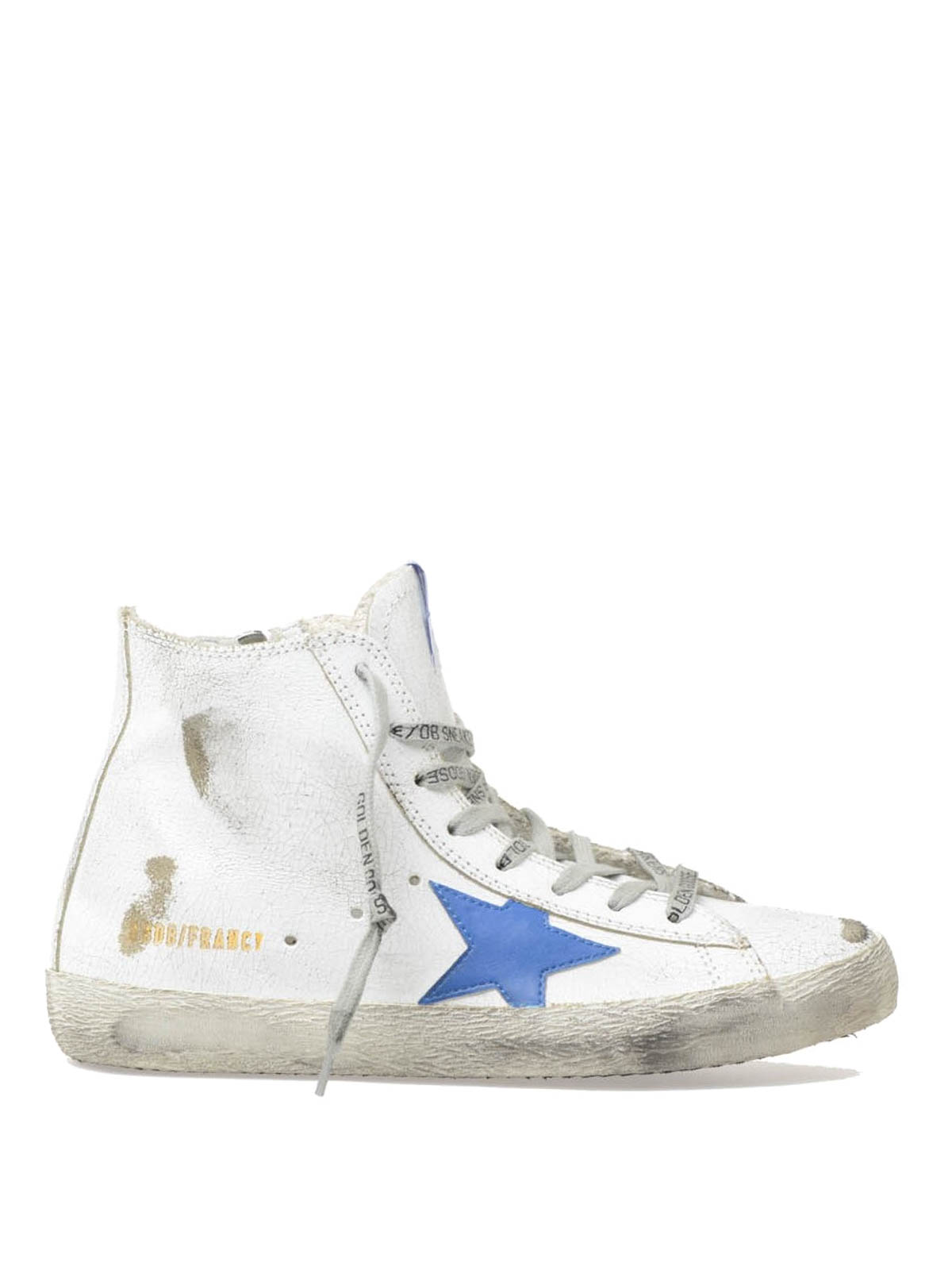 Golden Goose Francy leather sneakers|G28WS591A16WHITEMARBLEBLUETTE