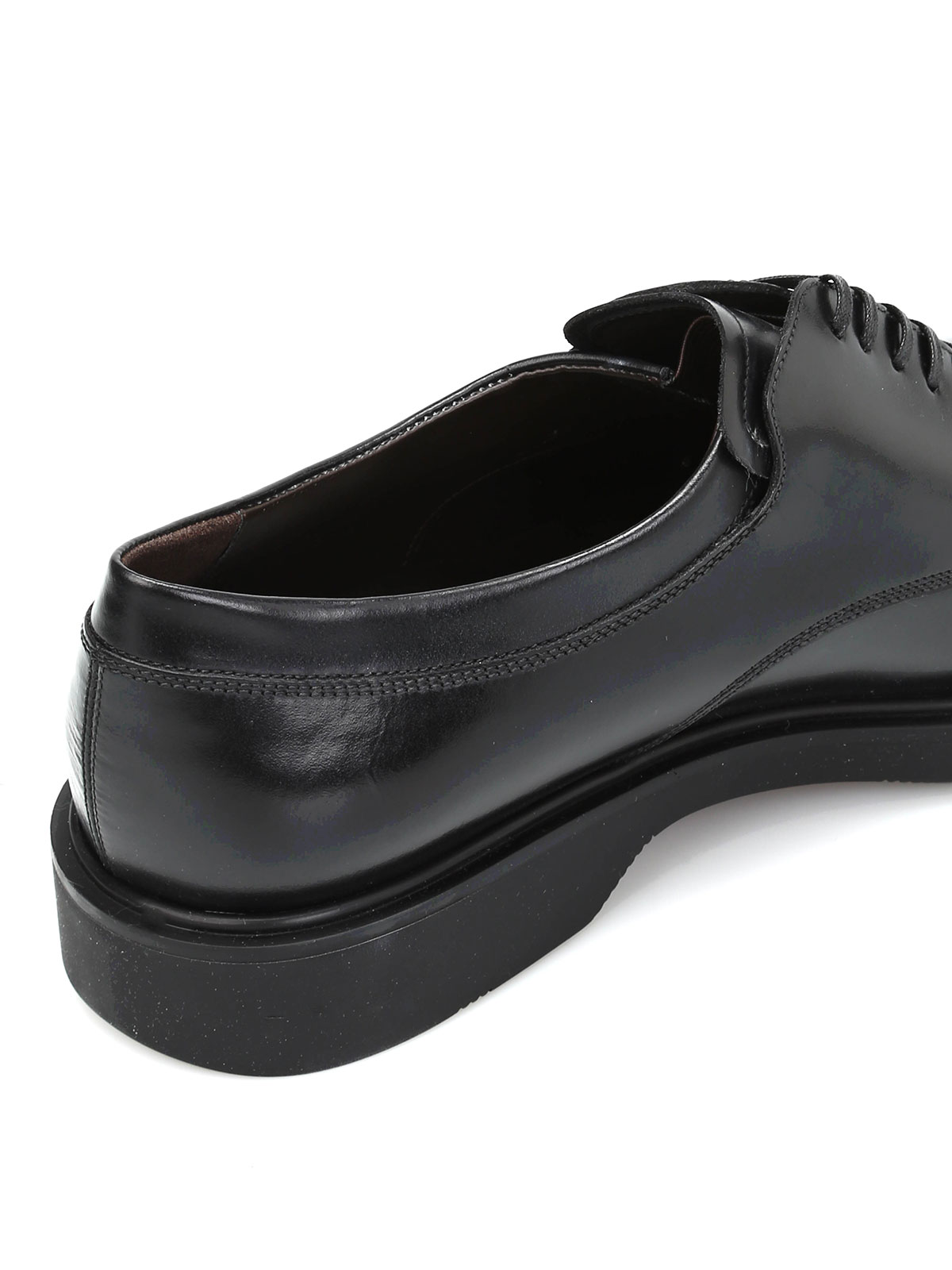 Ferragamo Gomez brushed leather lace-ups - Black - Men 