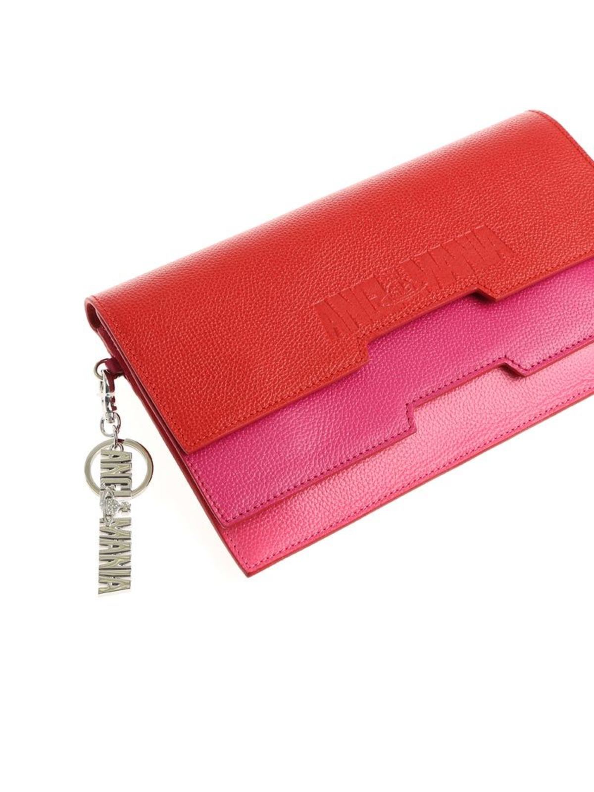 Shop Vivienne Westwood Anglomania Grainy Leather Clutch In Rosado