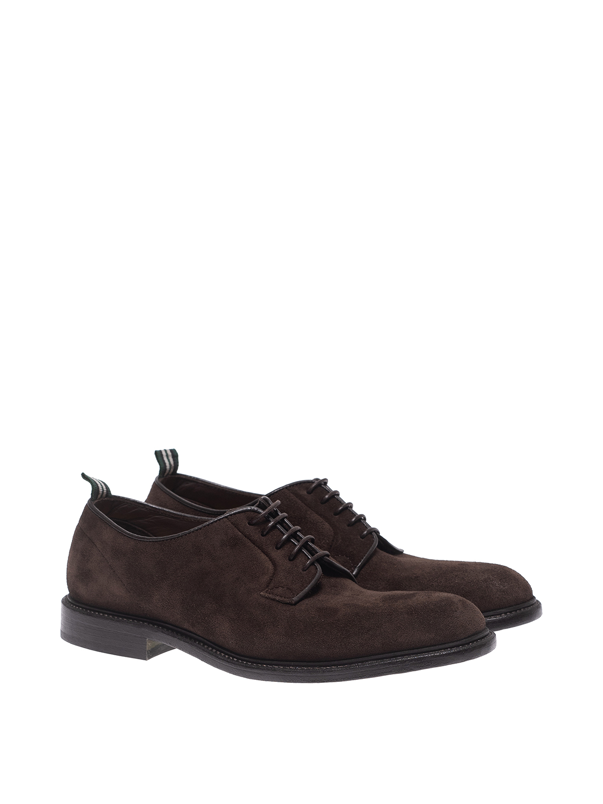 Green George Suede tapered Derby shoes Dark Brown 3029STMORO
