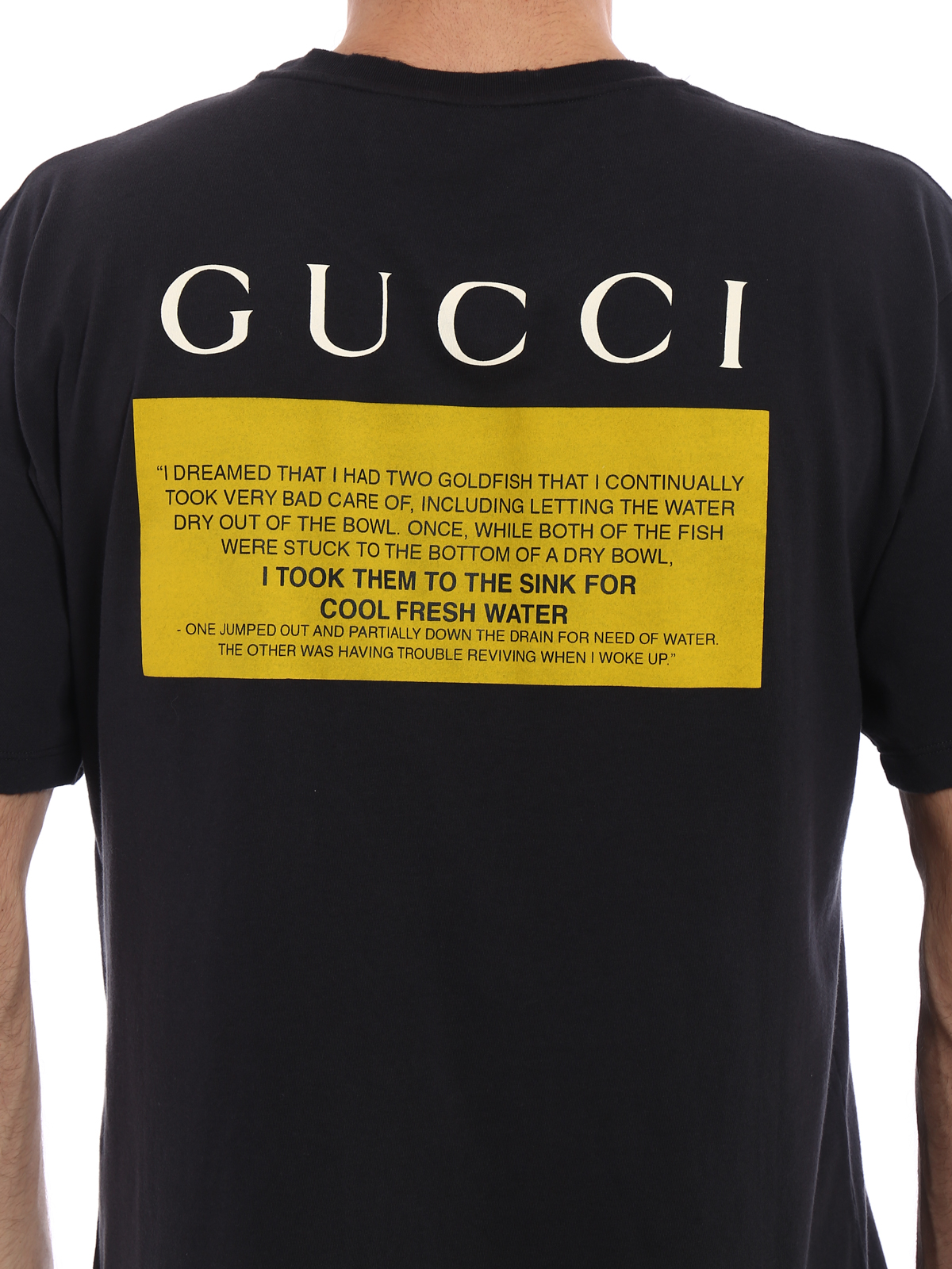 T-shirts Gucci - Black Cat print cotton - 493117X3I291286