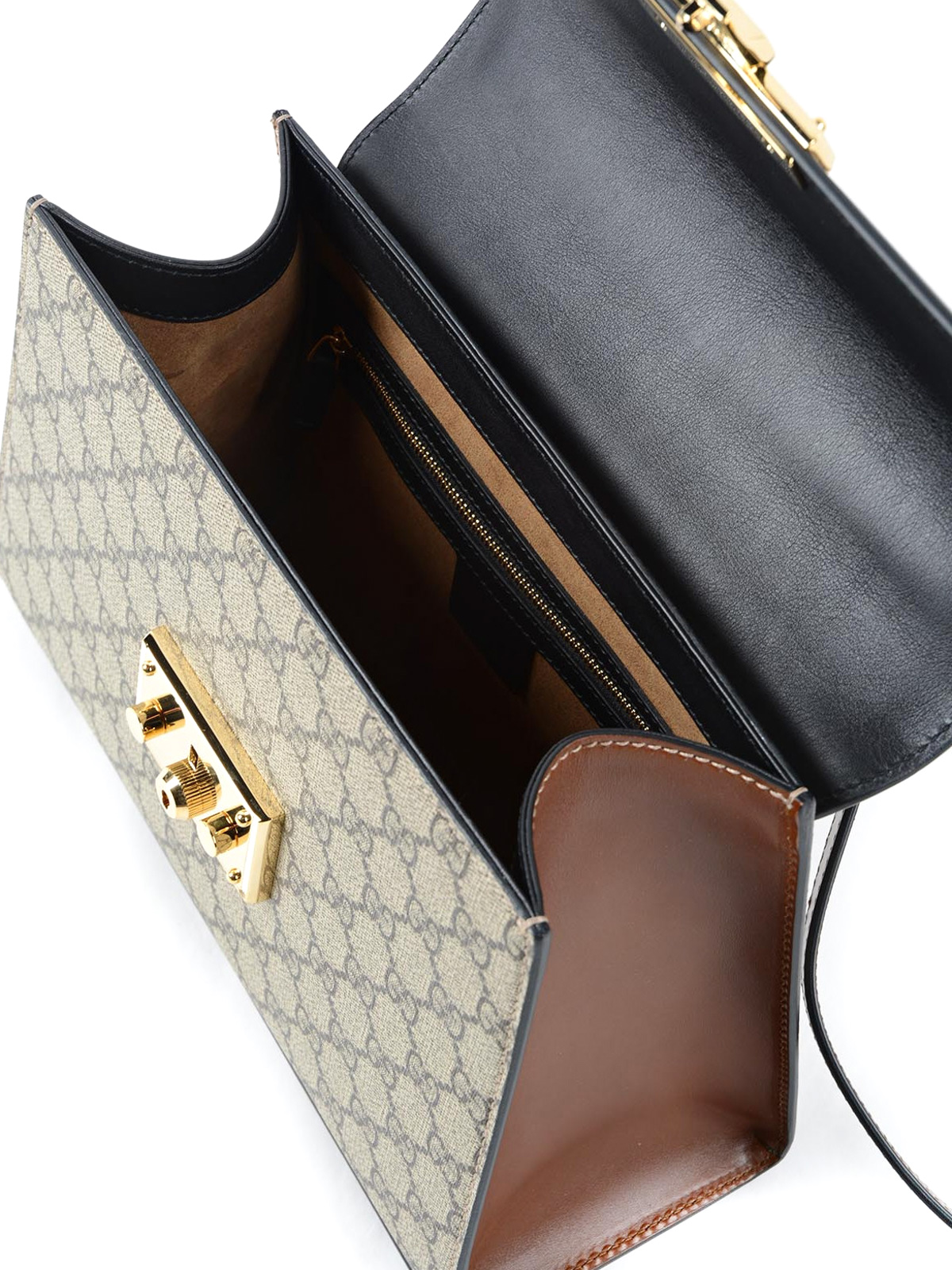 Gucci Padlock GG Supreme hand bag - Brown - Women|453188KLQJG9785