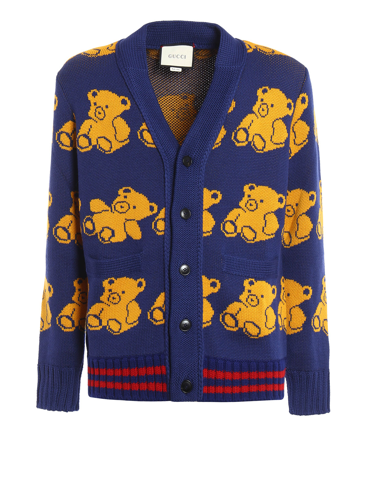 Cardigans Gucci - Teddy bear jacquard wool cardigan - 442638X13574361