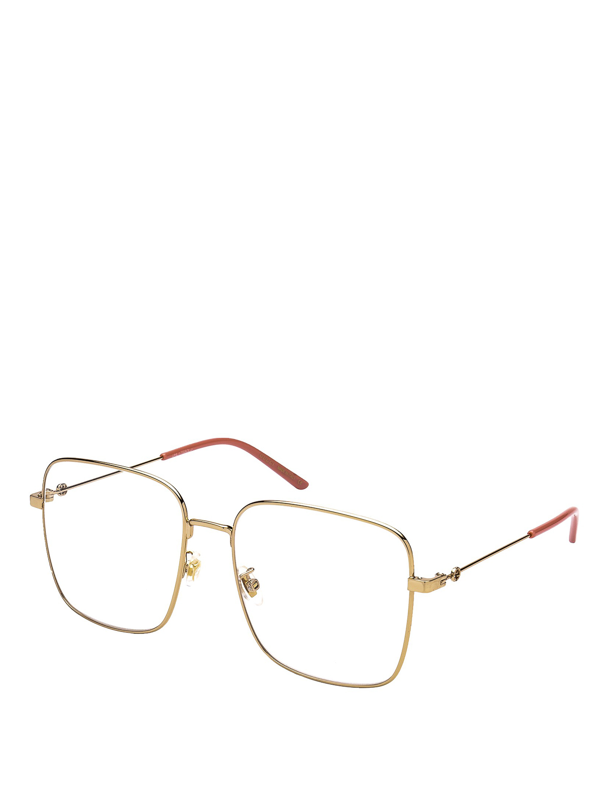 Gucci Golden Rectangular Optical Glasses