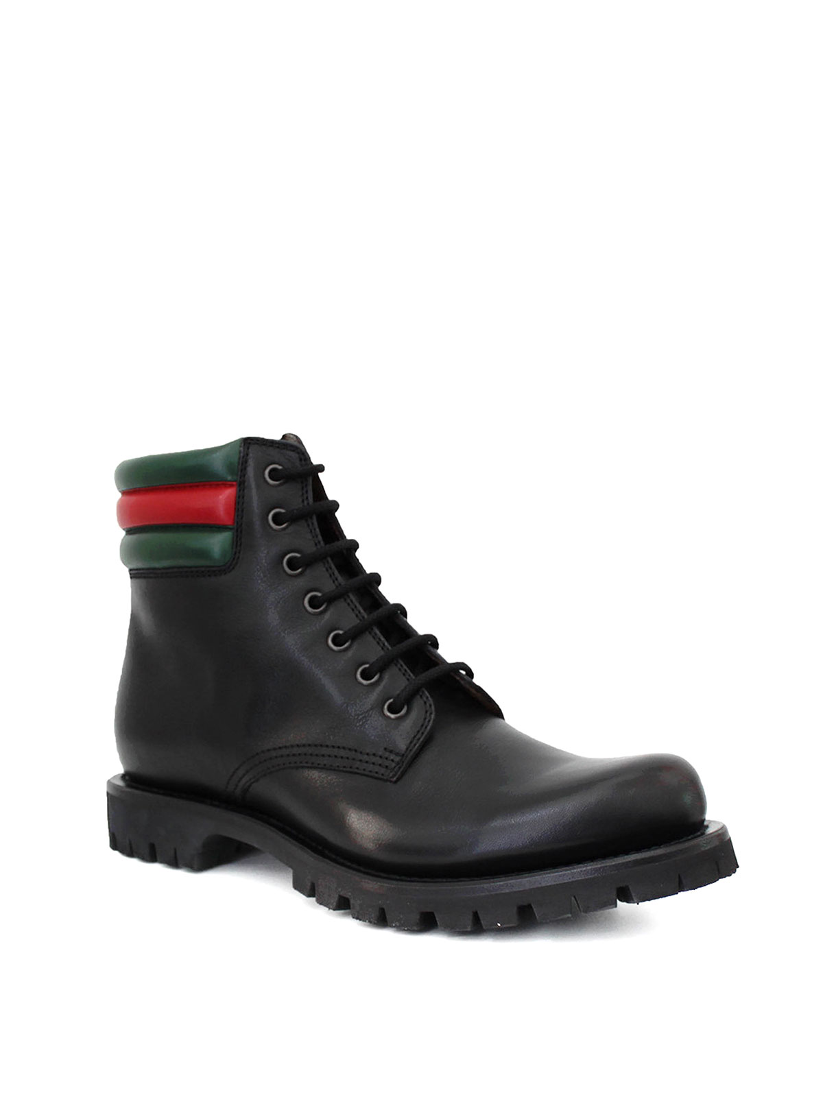 Ankle boots Gucci Web detailed combat boots 429220ABMA01064