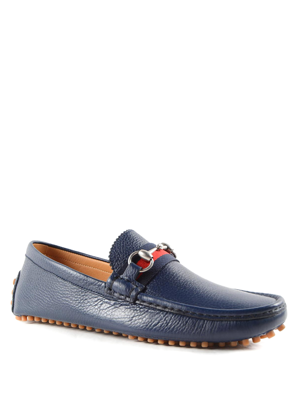 Gucci Web and horsebit driver loafers - Blue|322741AHM104281 display picture 3