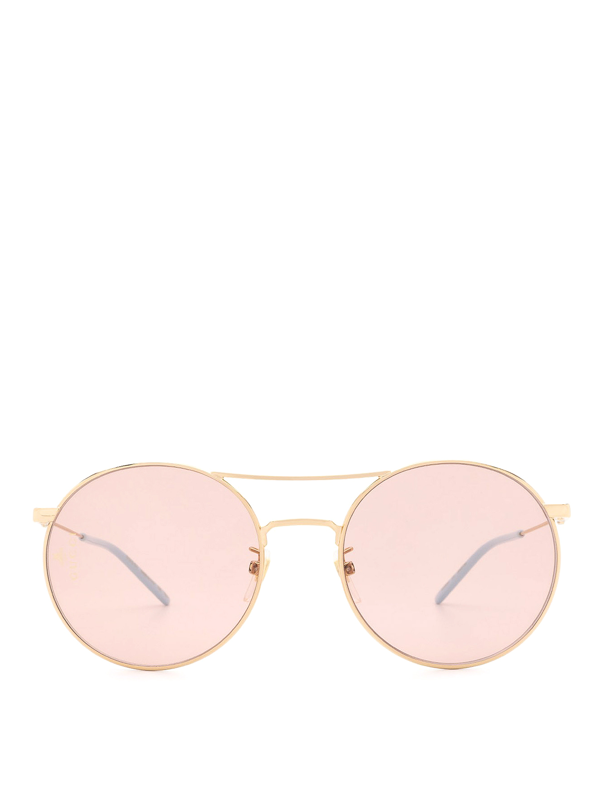 Gucci Pink Translucent Round Sunglasses with Gold Logo Plaque Gucci - Round Sunglasses - Pink - Gucci Eyewear - Avvenice main image 4