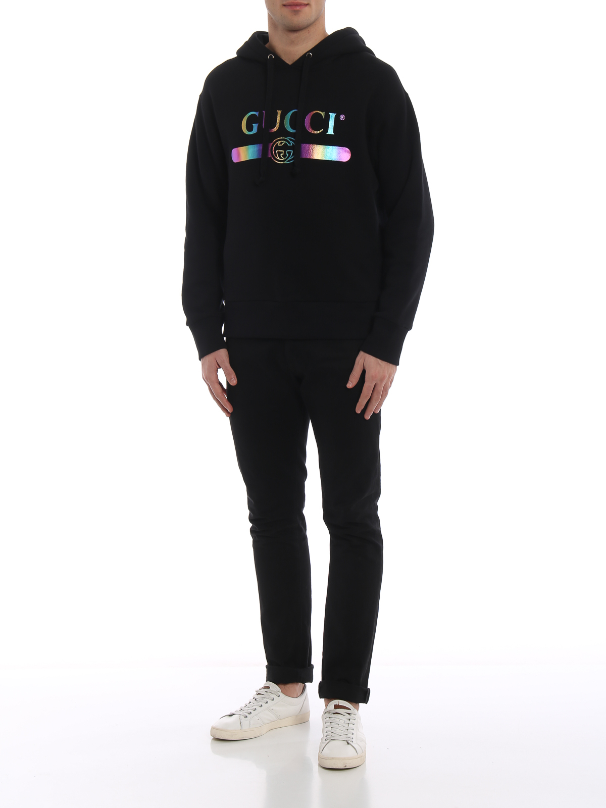 træt af Rotere tempereret Sweatshirts & Sweaters Gucci - Iridescent Gucci logo cotton hoodie -  475374XJAPA1082