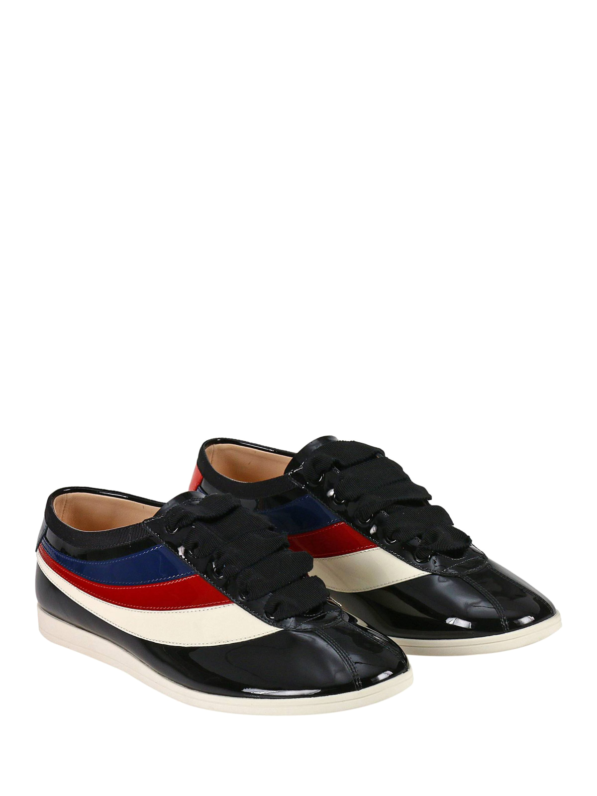 Falacer patent leather sneaker clearance with web