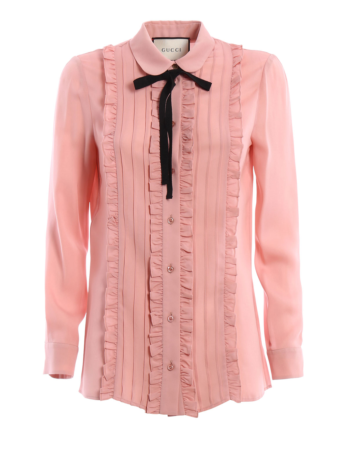 Shirts Gucci Silk ruffle pintuck shirt - 430492ZHS185045