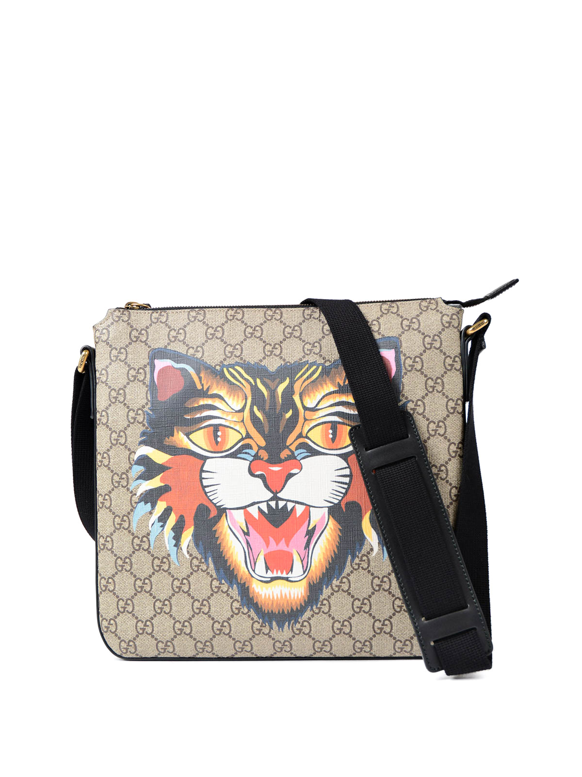 Blind narre badminton Shoulder bags Gucci - Angry Cat canvas messenger bag - 4738869AY2T8666