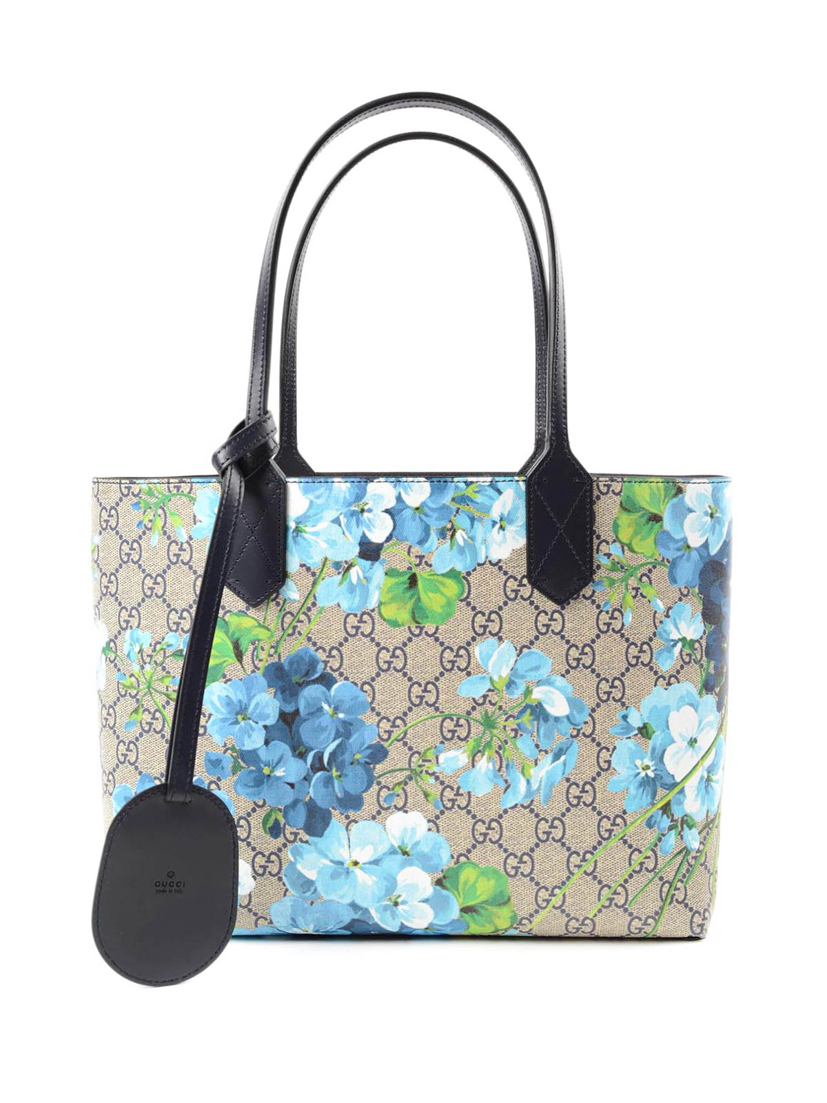 GUCCI Small Reversible GG Blooms Tote Flower Bag blue Prints