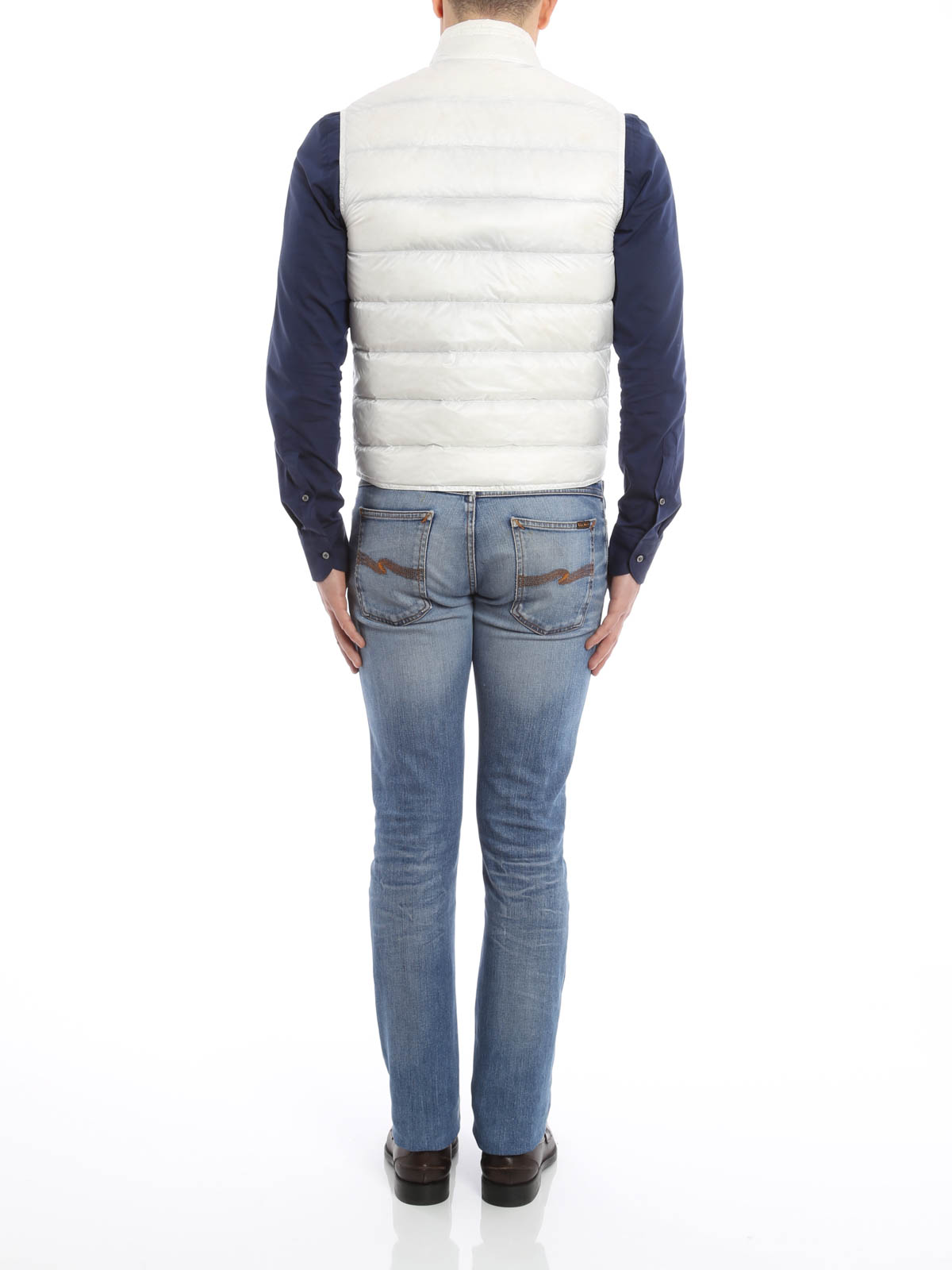 ブルゾン Moncler White Padded Waistcoat Moncler Gui padded waistcoat - White - Men