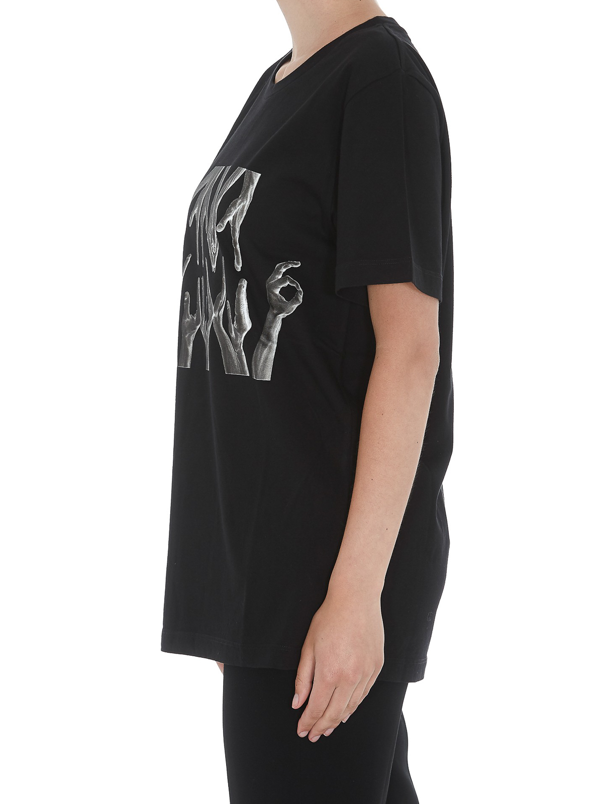 MM6 Maison Margiela Hand print T-shirt - Black