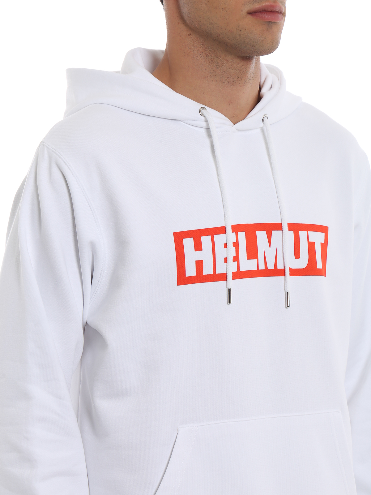 Men Helmut Lang popular BOX LOGO HOODIE WHITE Size XXL NEW W TAG 100% cotton