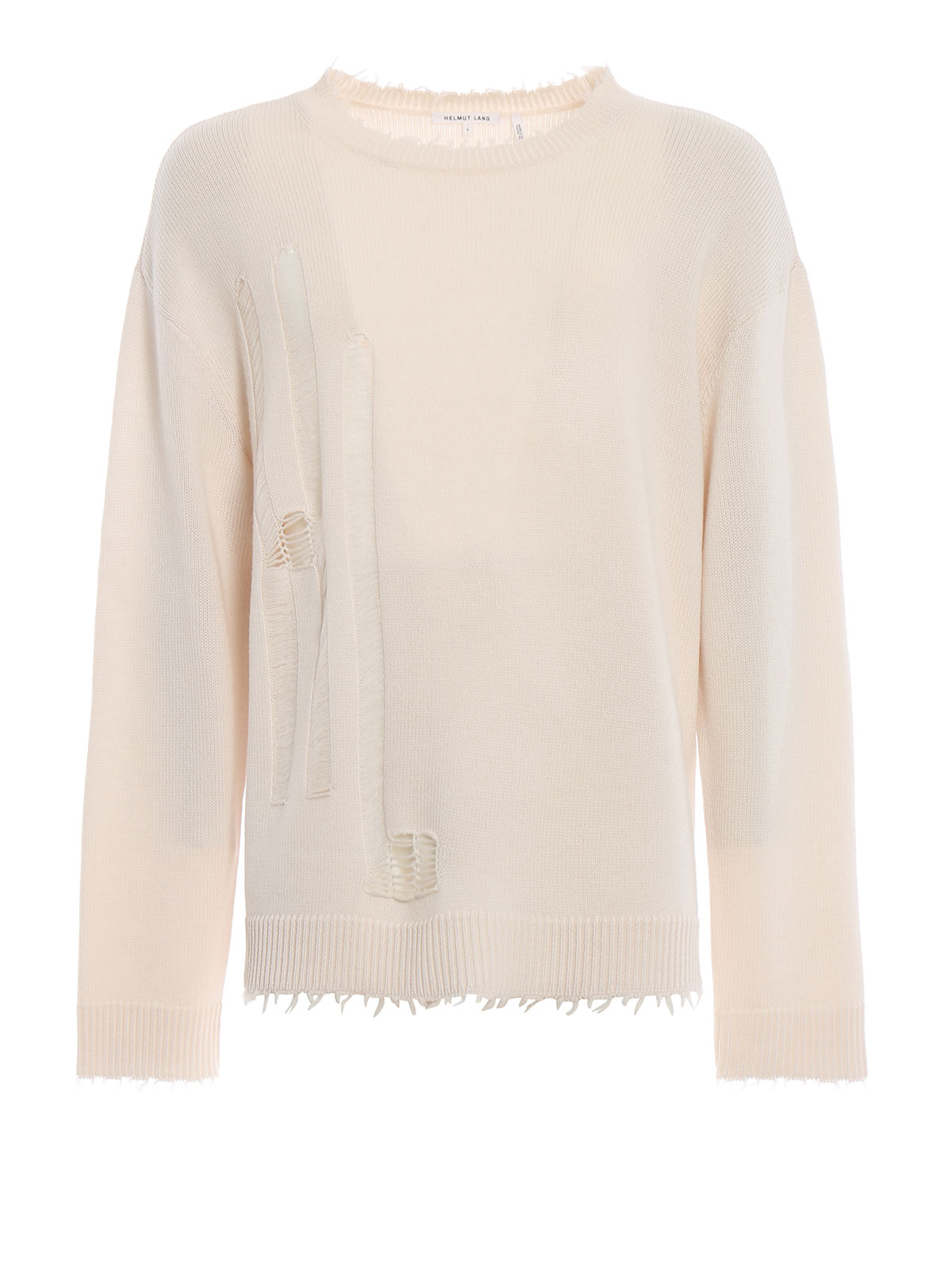Helmut Lang Distressed wool sweater - Light Beige | I05HM702QEO