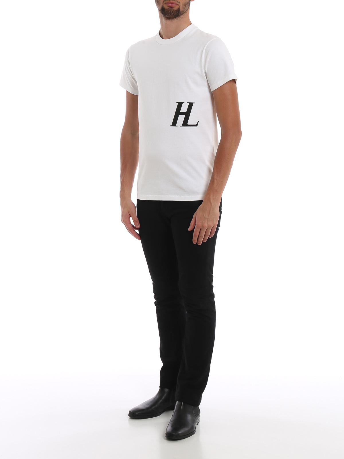 transportabel knoglebrud skruenøgle T-shirts Helmut Lang - Contrasting HL print T-shirt - J04DM502VO2