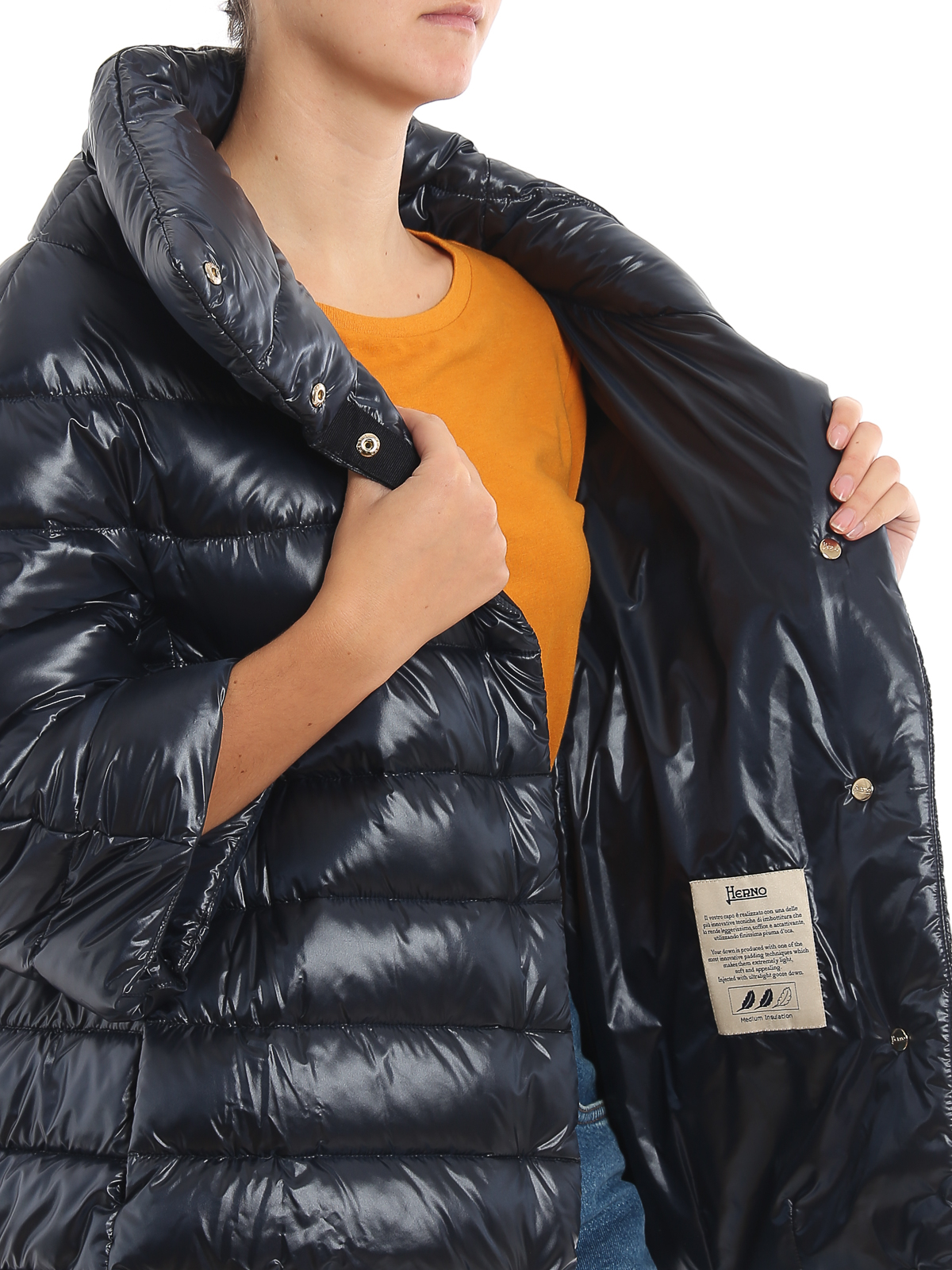 Padded jackets Herno - Aminta navy nylon puffer jacket