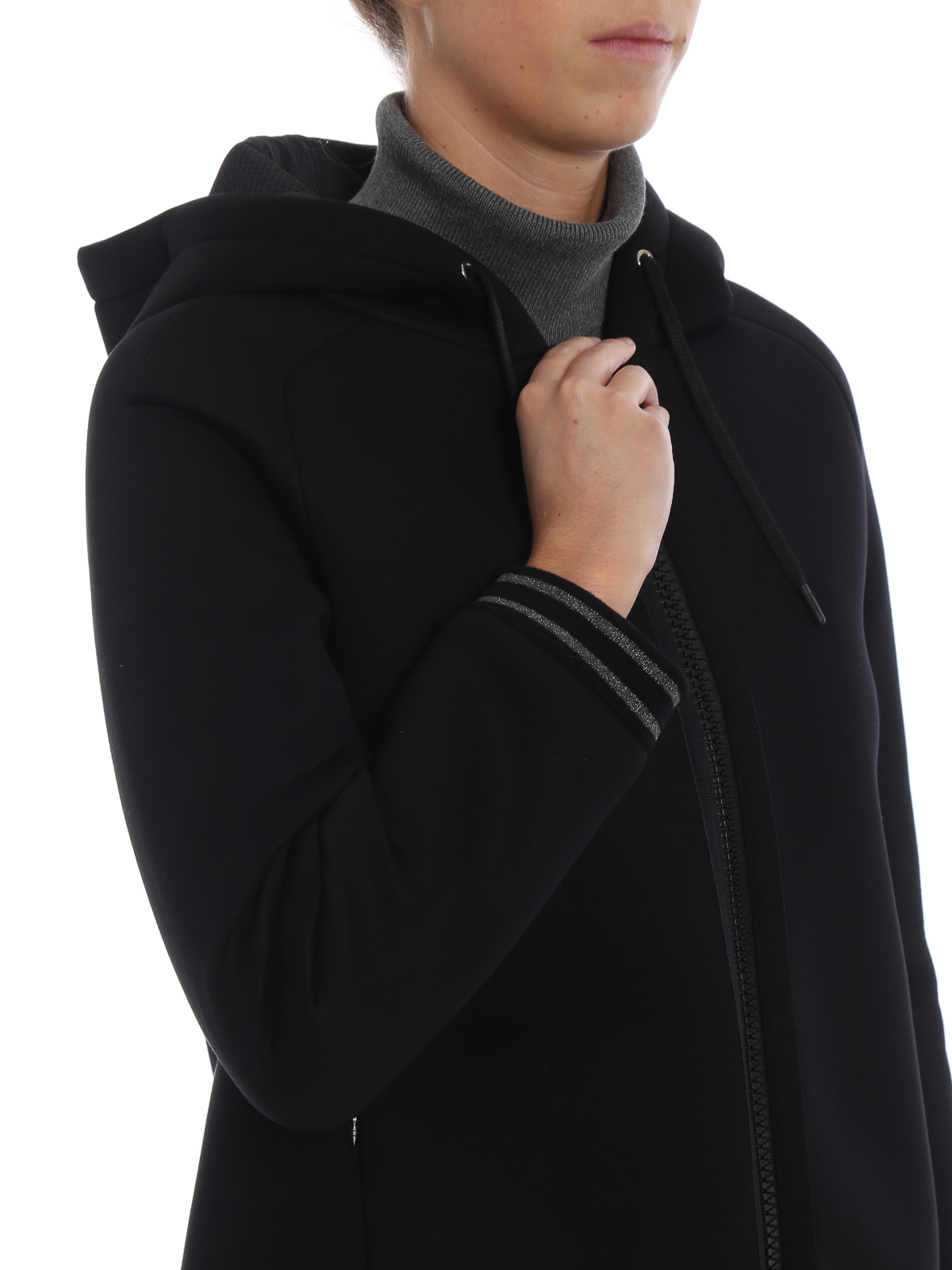 Flotar Percepción Gobernable Casual jackets Herno - Neoprene hooded jacket with rib-knitted edges -  GC007DR124009393