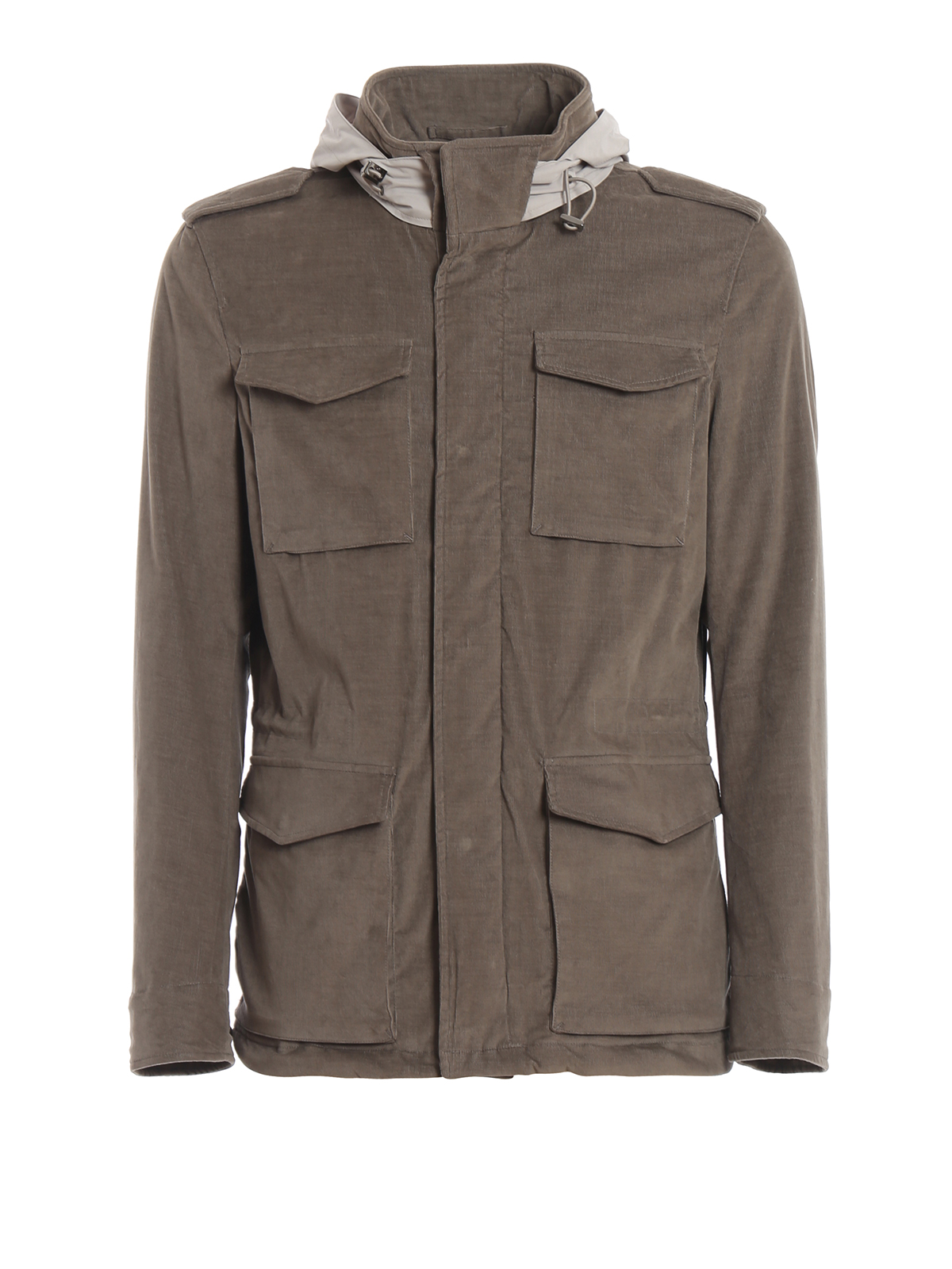 Casual jackets Herno - Taupe corduroy field jacket - FI001UR13204S2650