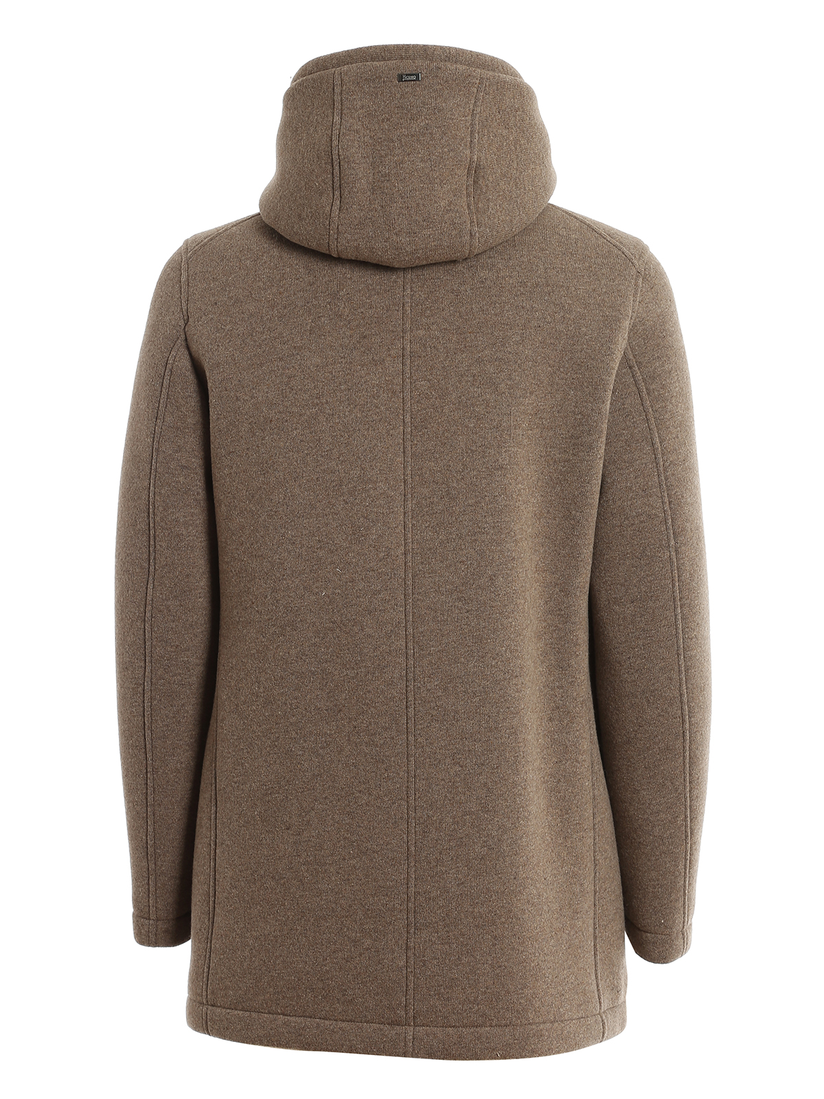 Brown Wool Hooded Coat